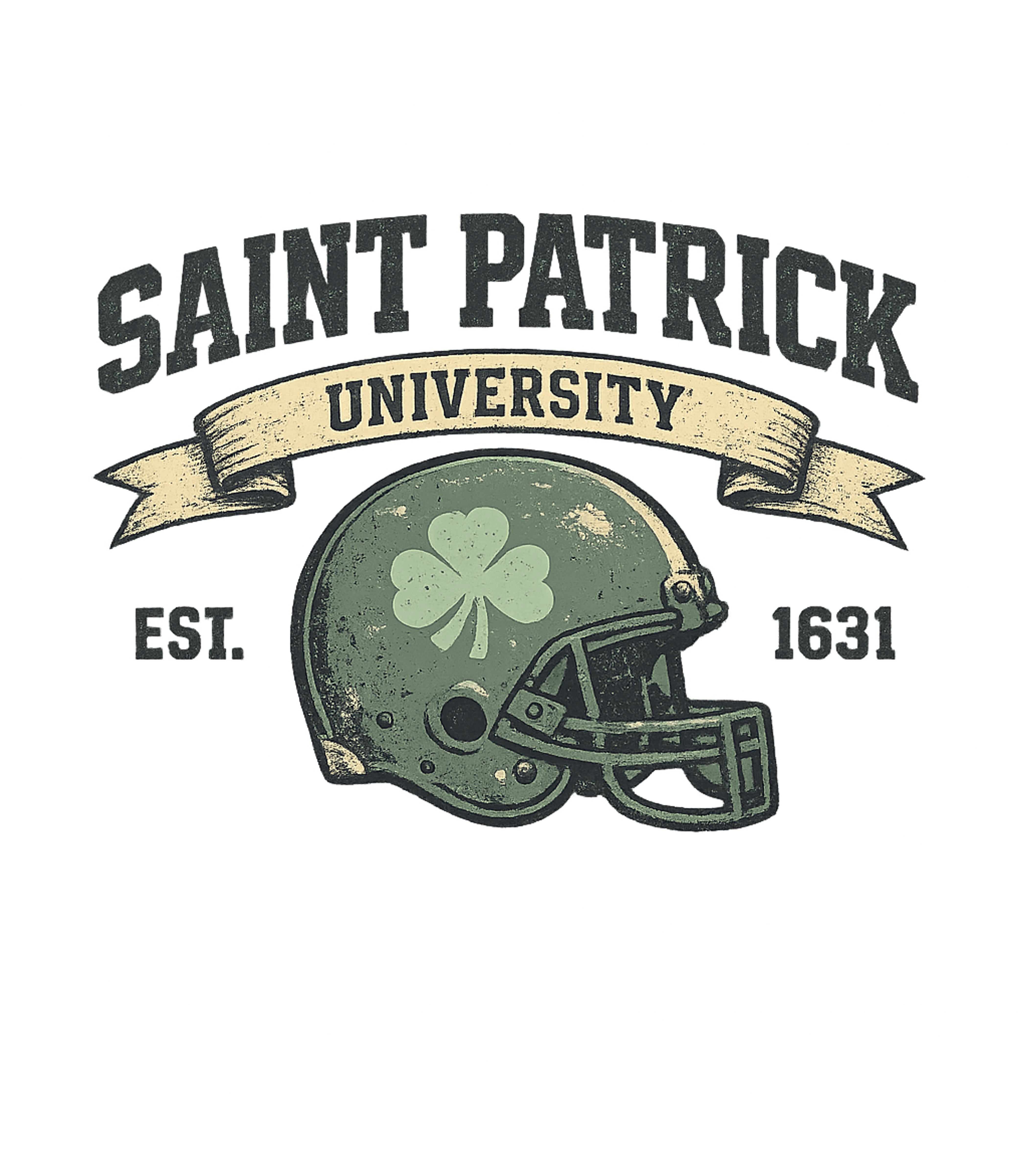 *DEAL* Football Helmet St. Patrick's Graphic Tee - White