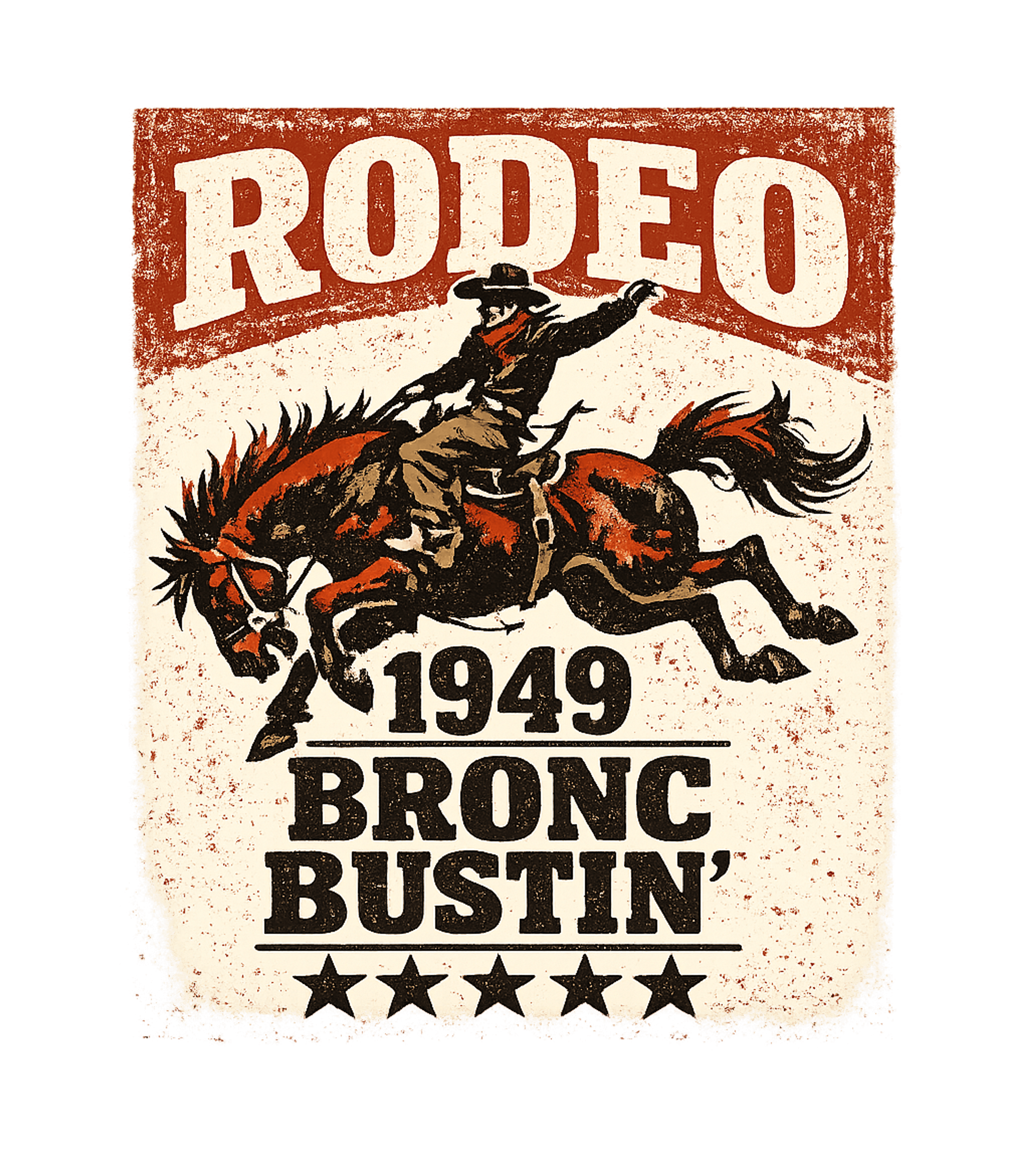 Vintage Rodeo Bronc Bustin'