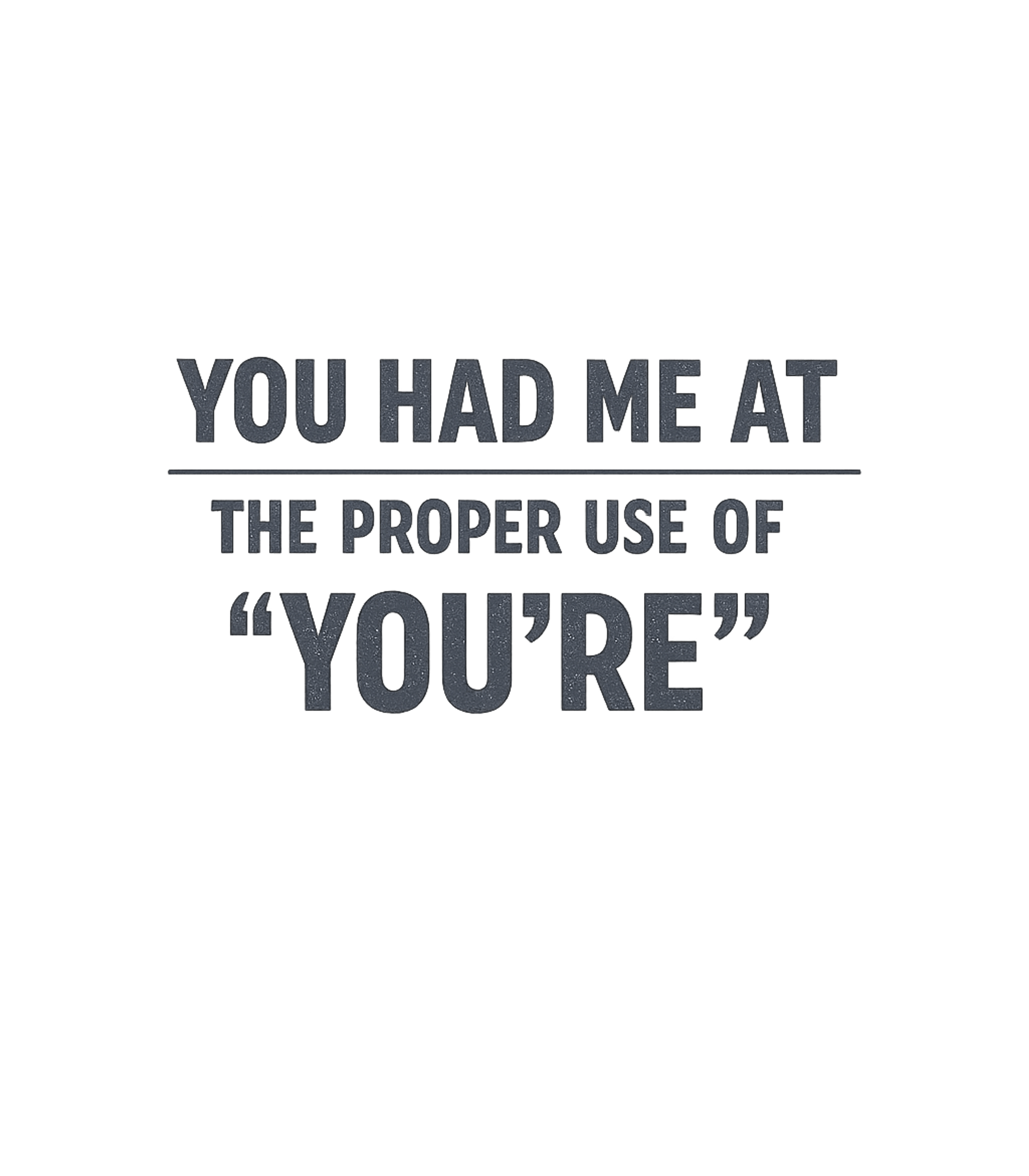 You Had Me at The Proper Use Of You're T-Shirt
