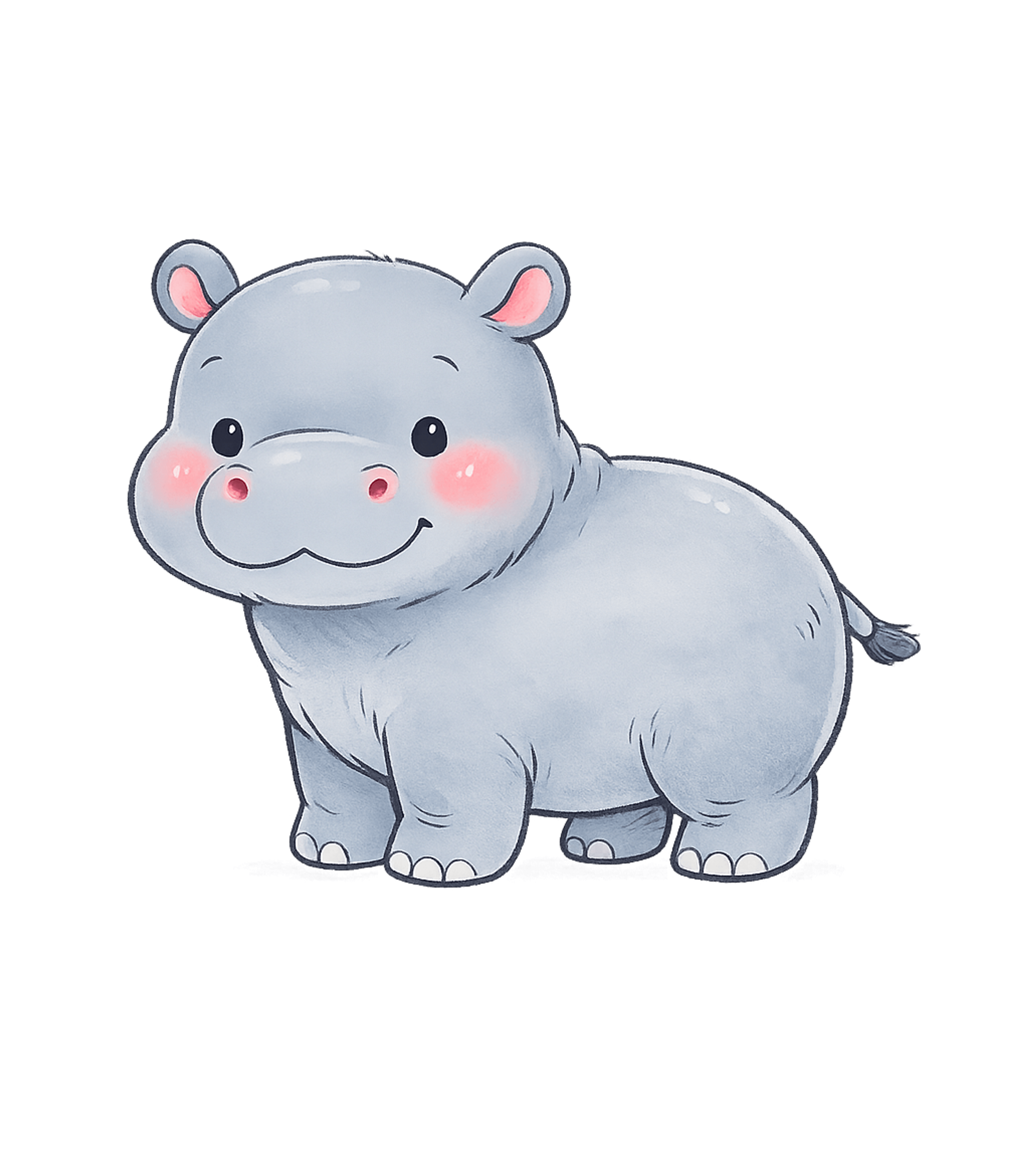 Cute Happy Hippo