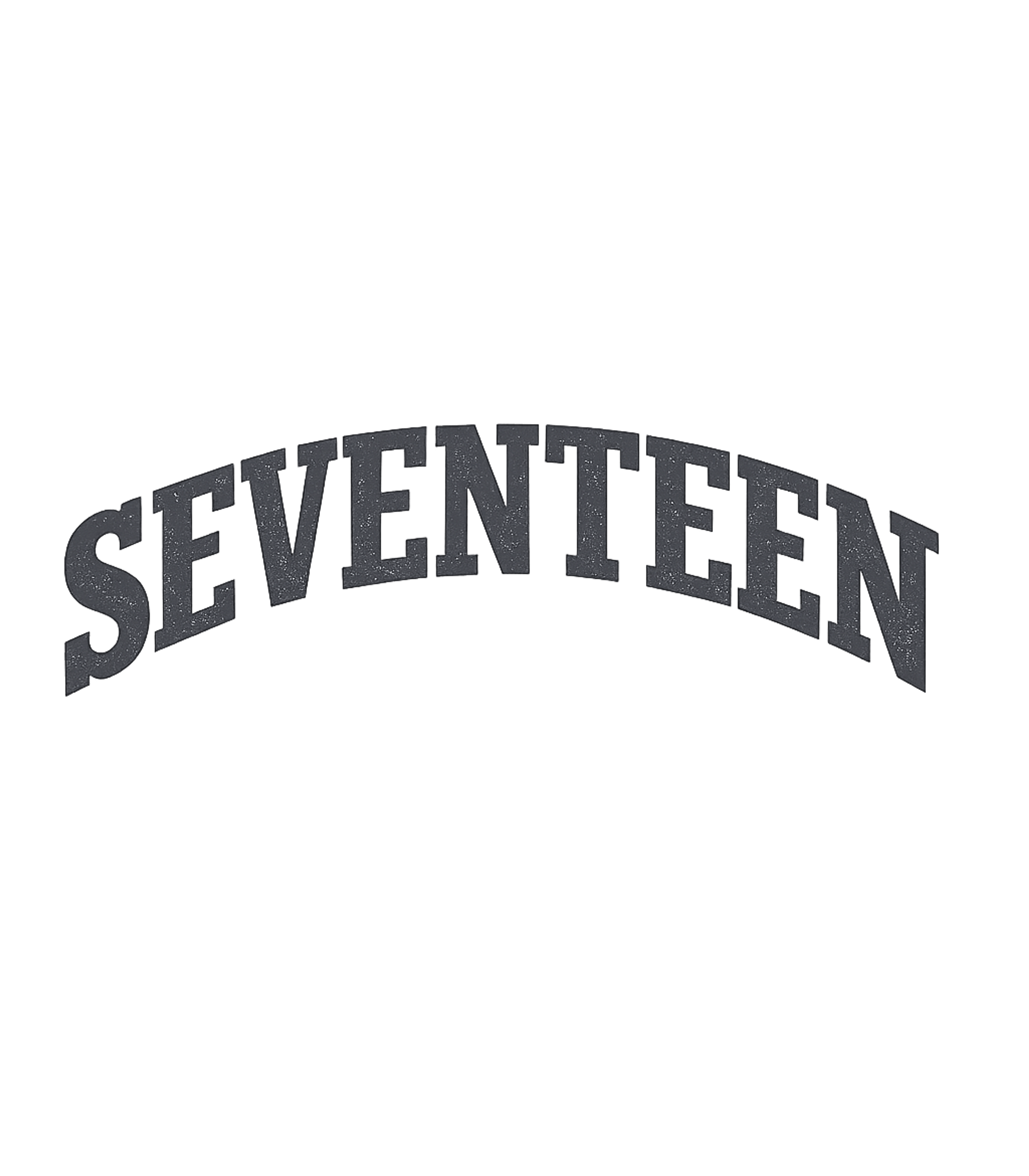 Seventeen Arched Text
