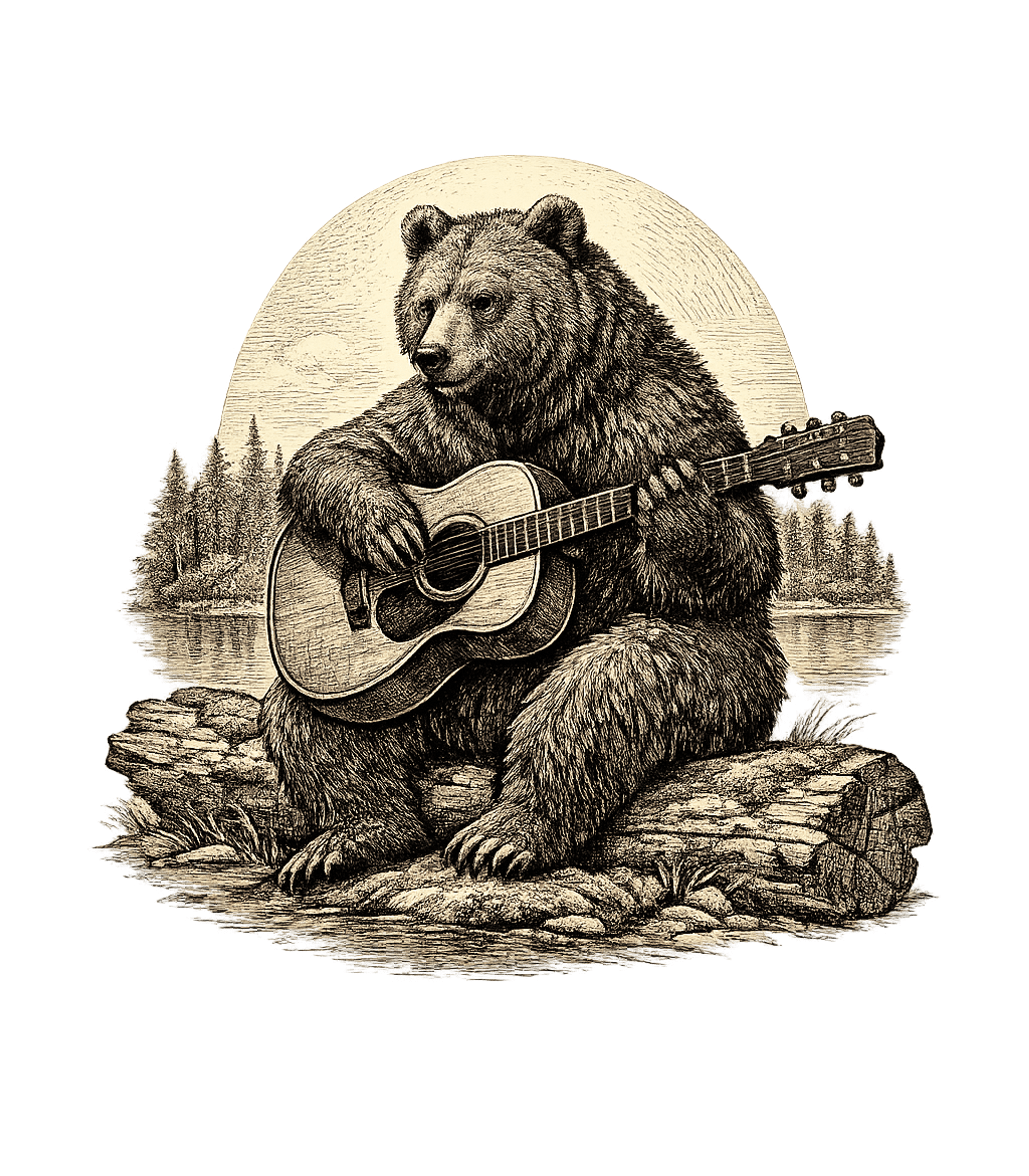 Bear Playing Guitar T-Shirt