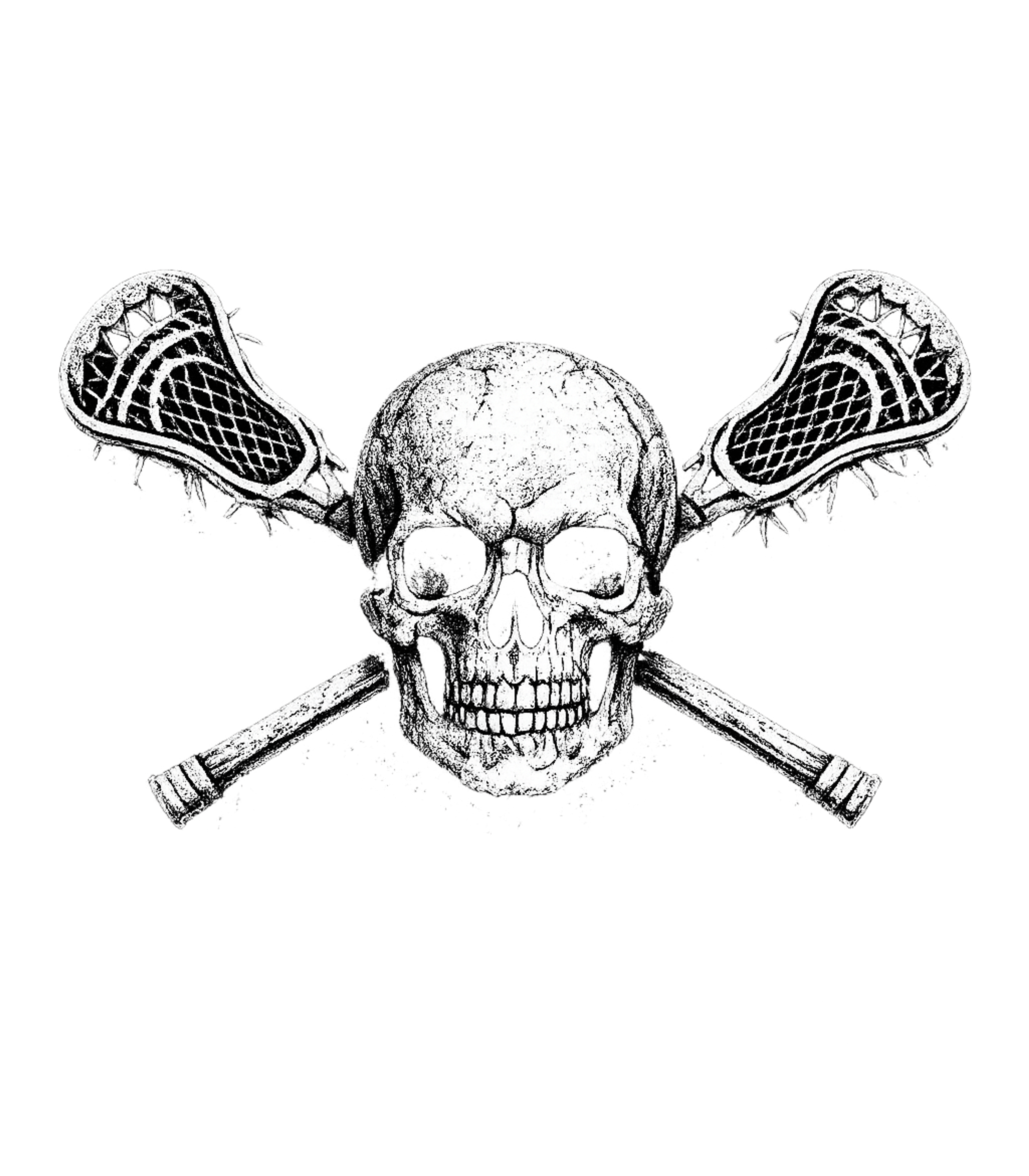 Lacrosse Skull Men's T Shirt