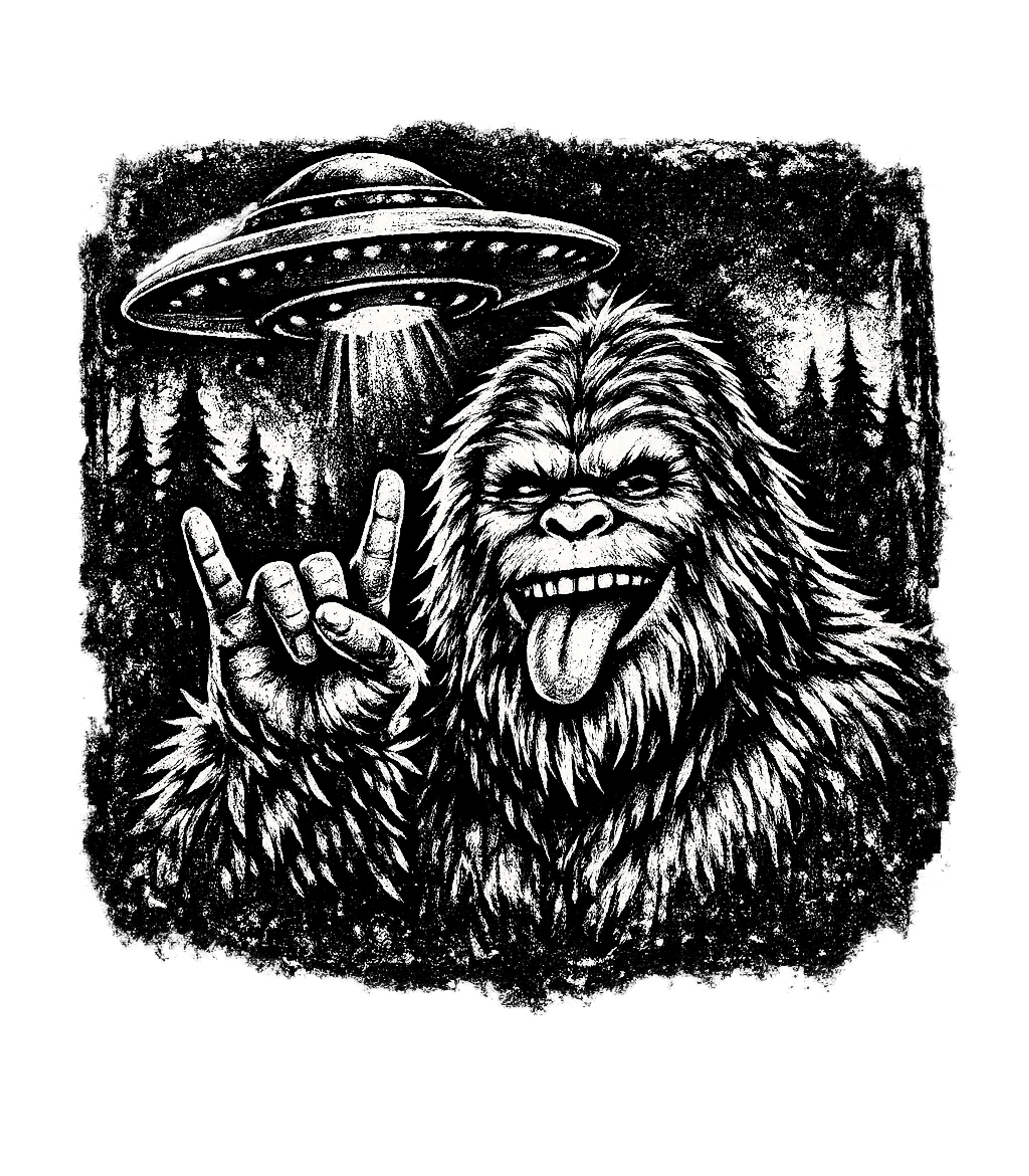 Bigfoot UFO Men's T Shirt