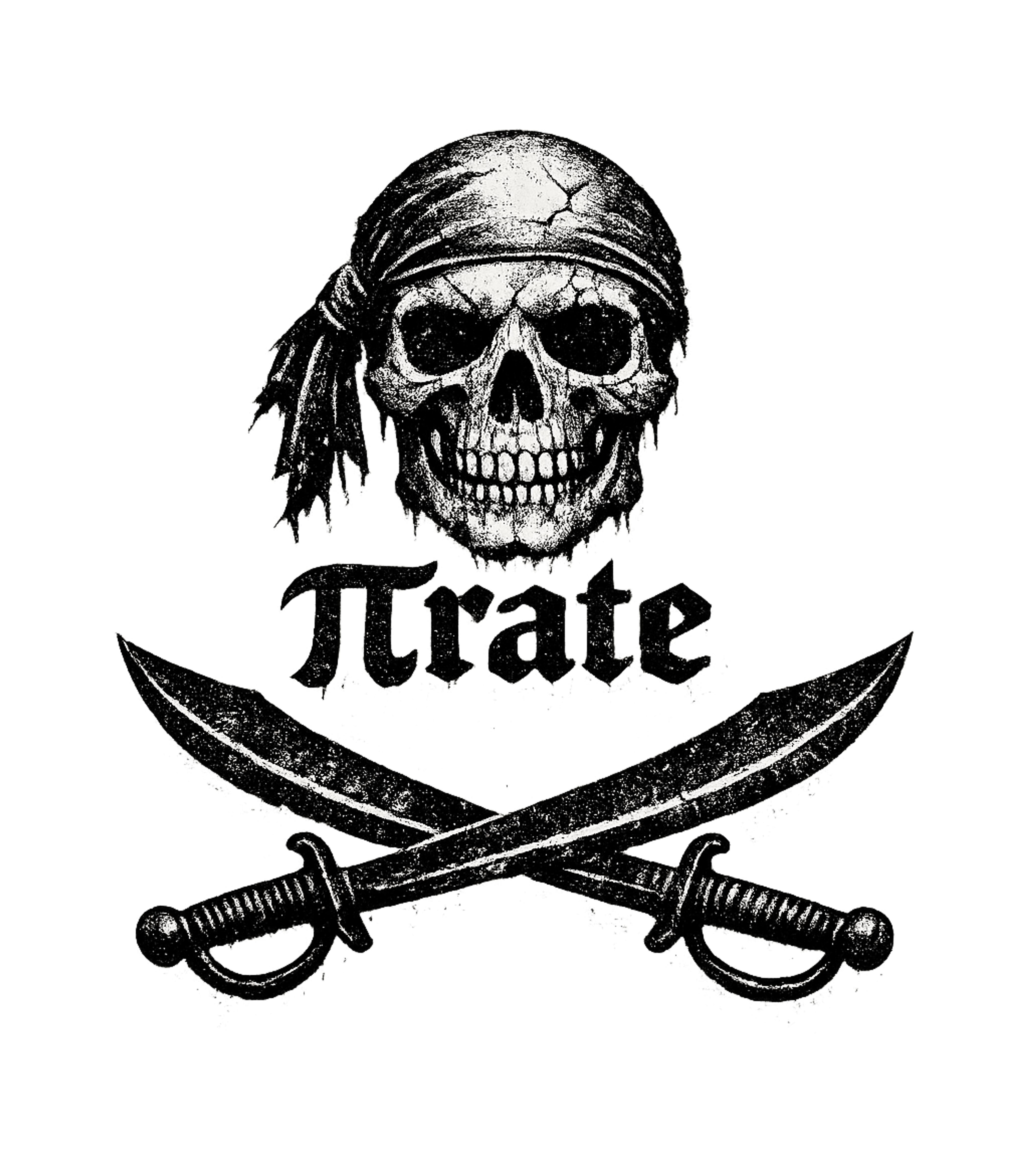 Pi Rate Skull Swords