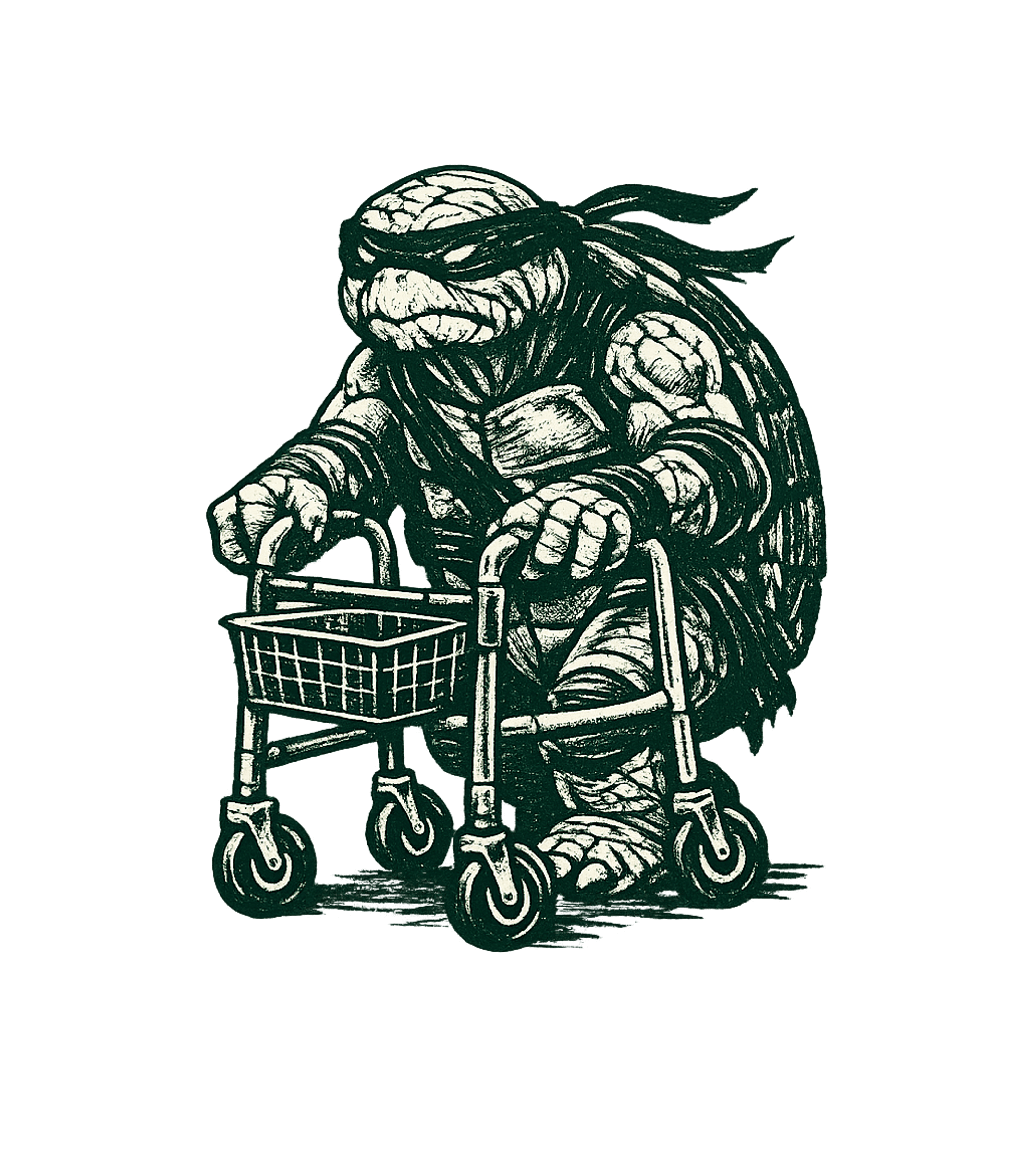 Elderly Ninja Tortoise Men's T Shirt