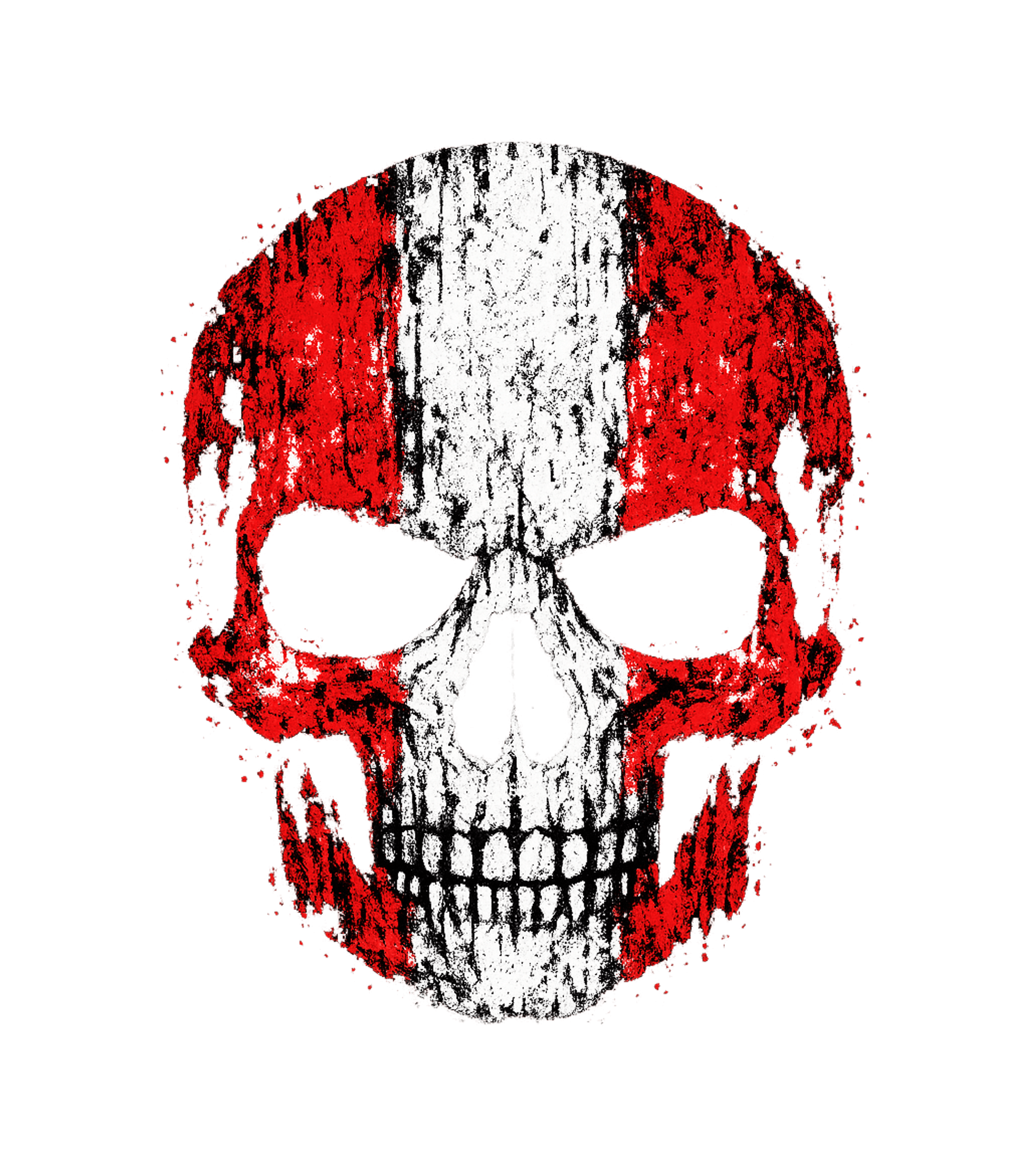 Grunge Striped Skull Men's T Shirt