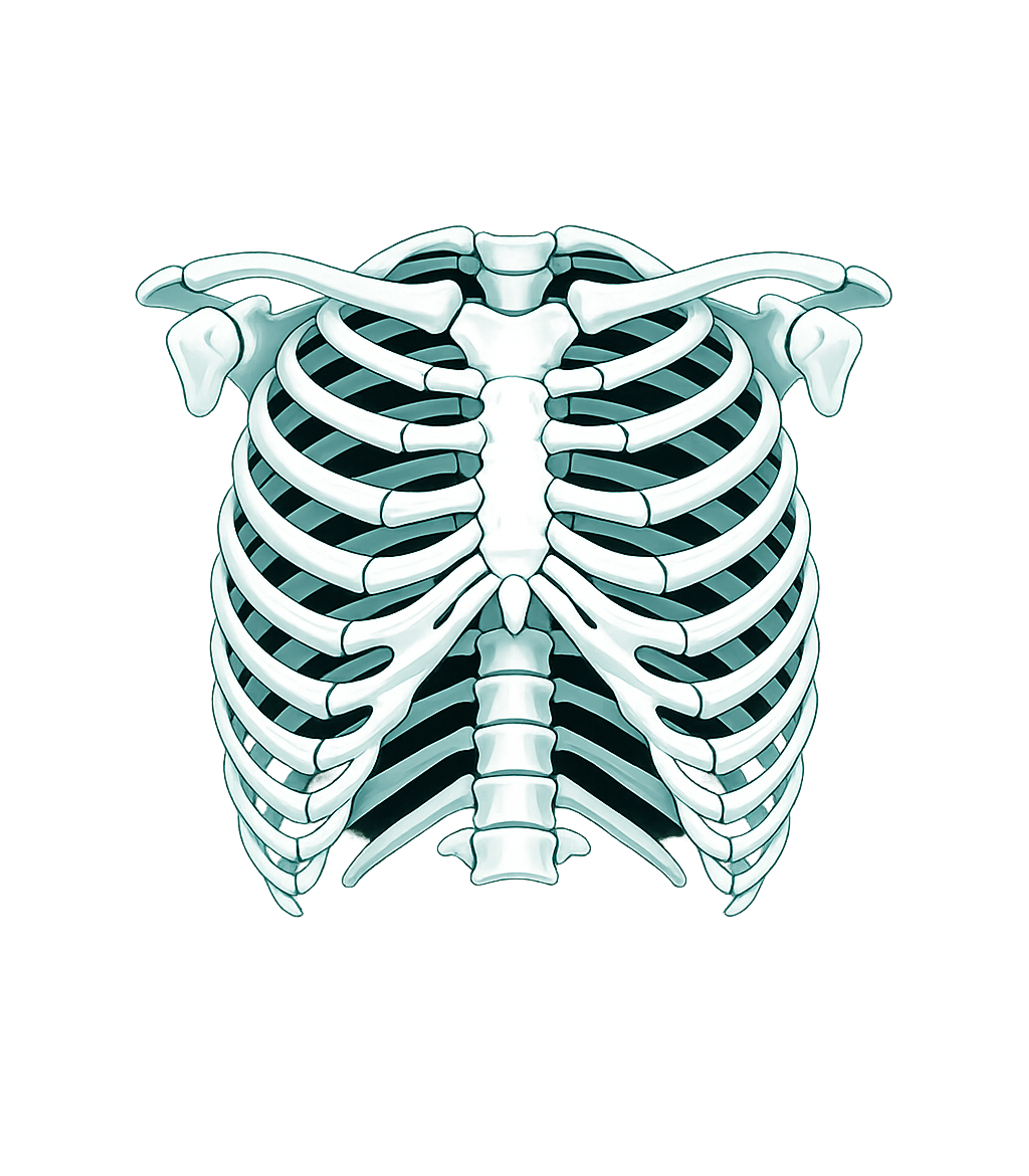 Glowing Skeleton Rib Cage Halloween Men's T Shirt