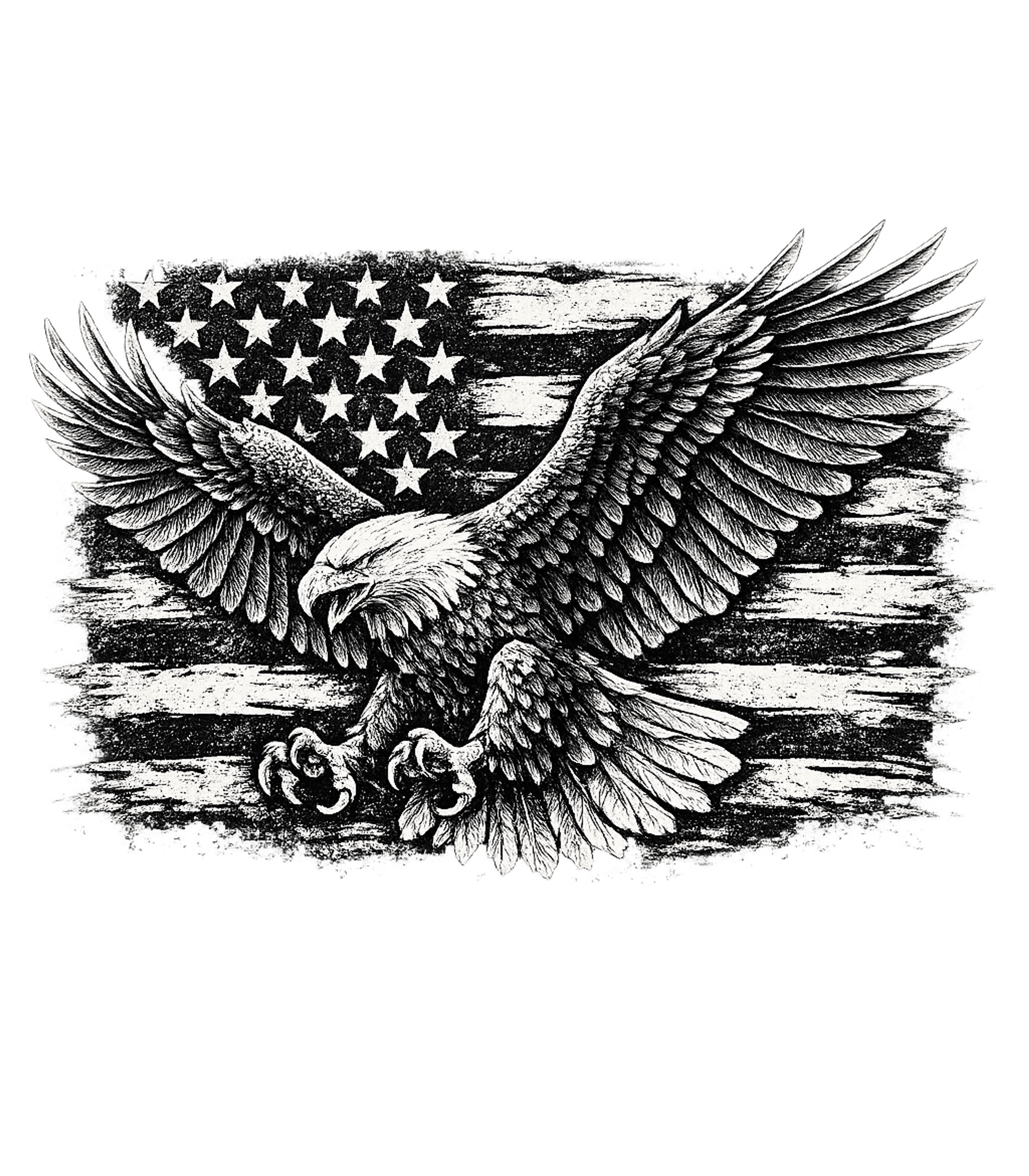 Eagle Over Grunge Flag Men's T Shirt