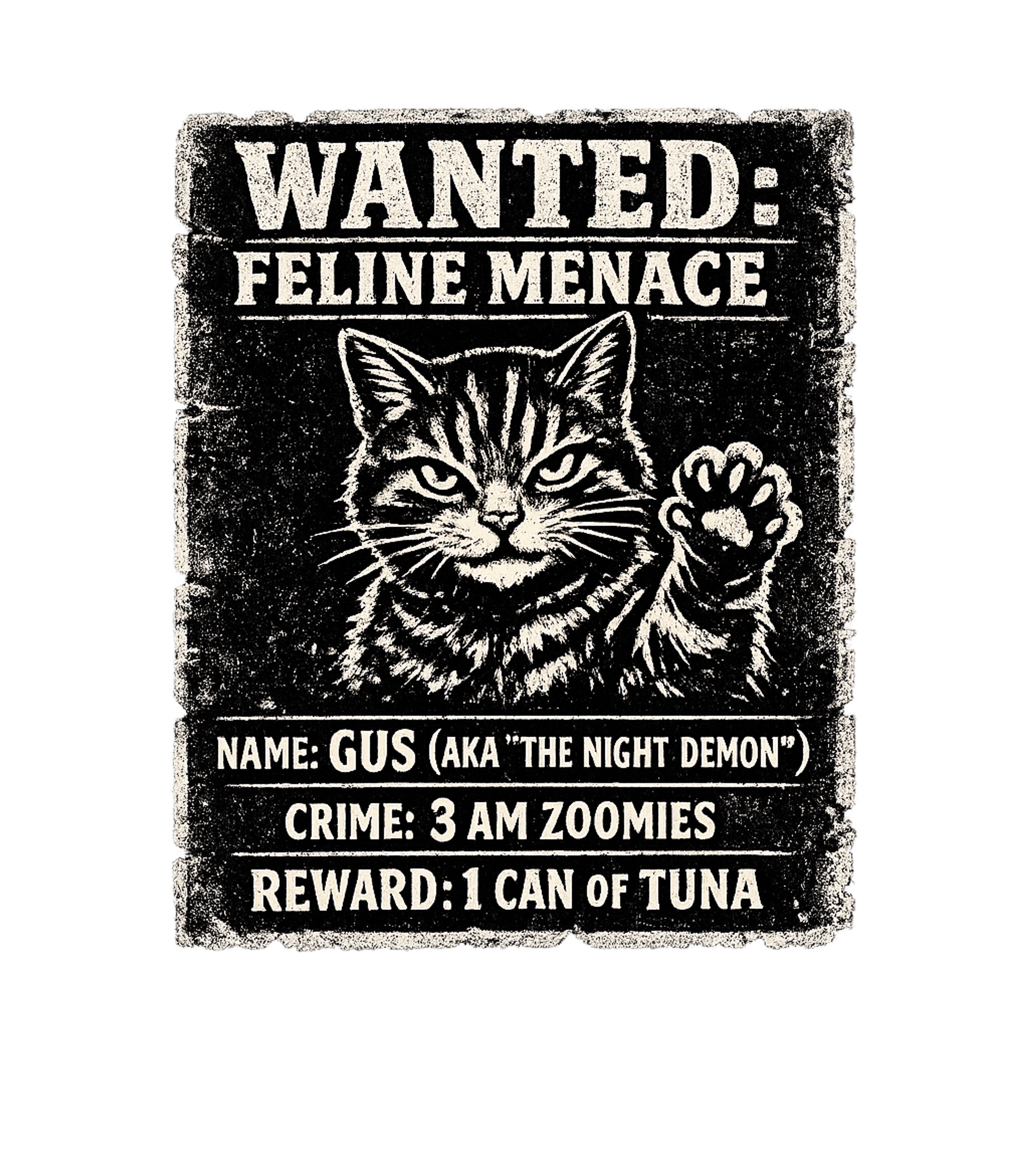 Wanted Feline Menace Men's T Shirt