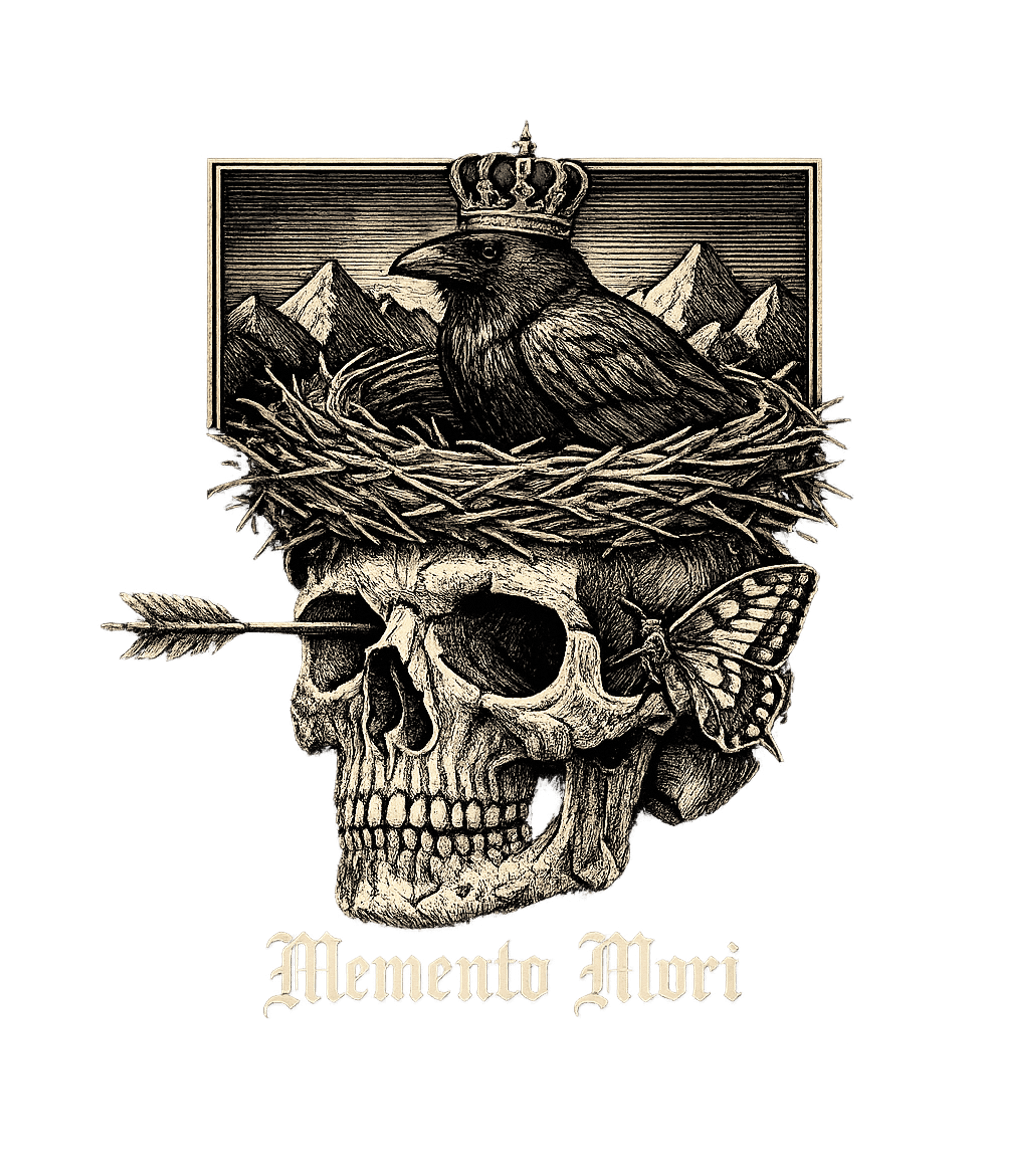Memento Mori Crow Skull