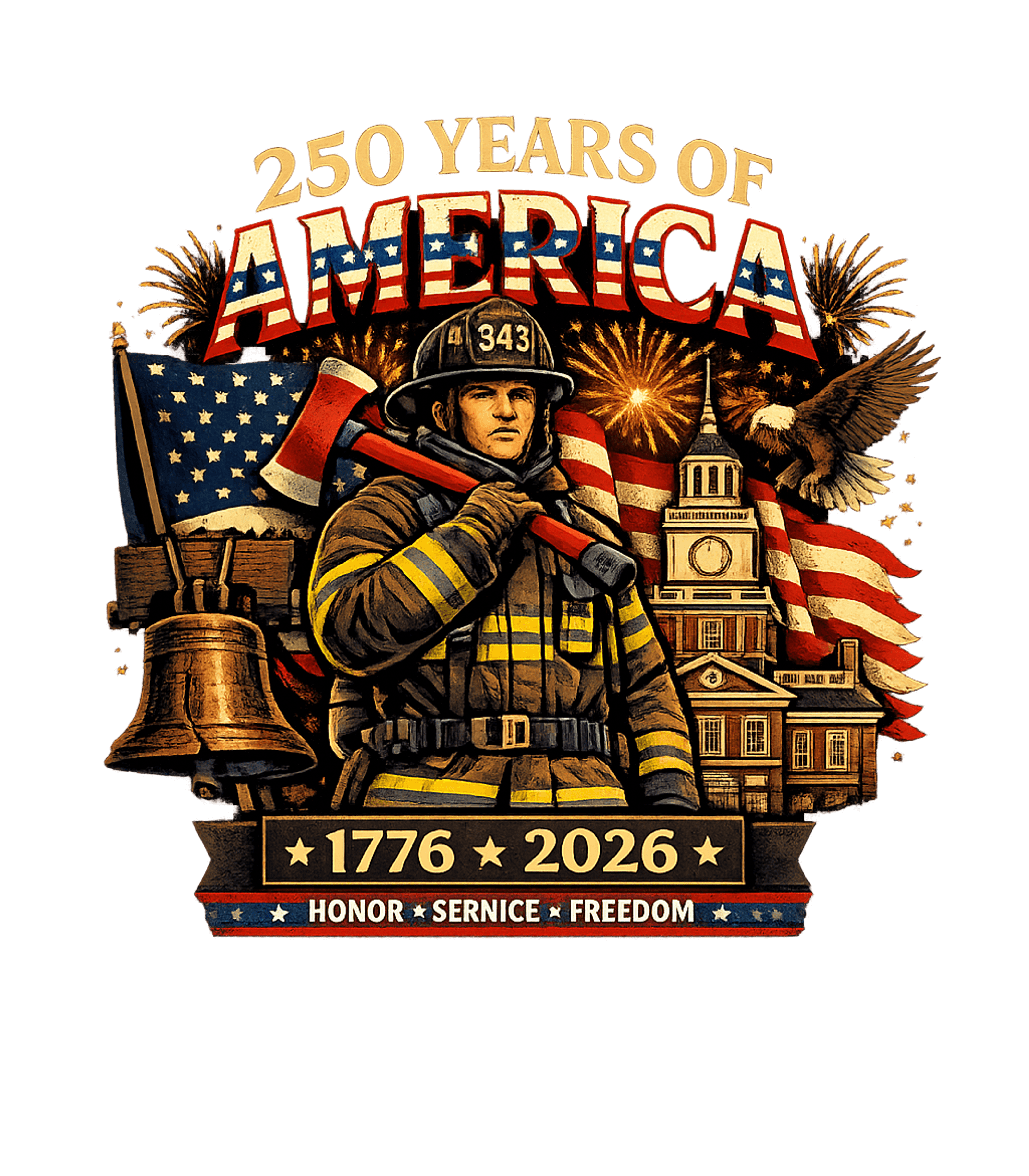 America 250th Firefighter