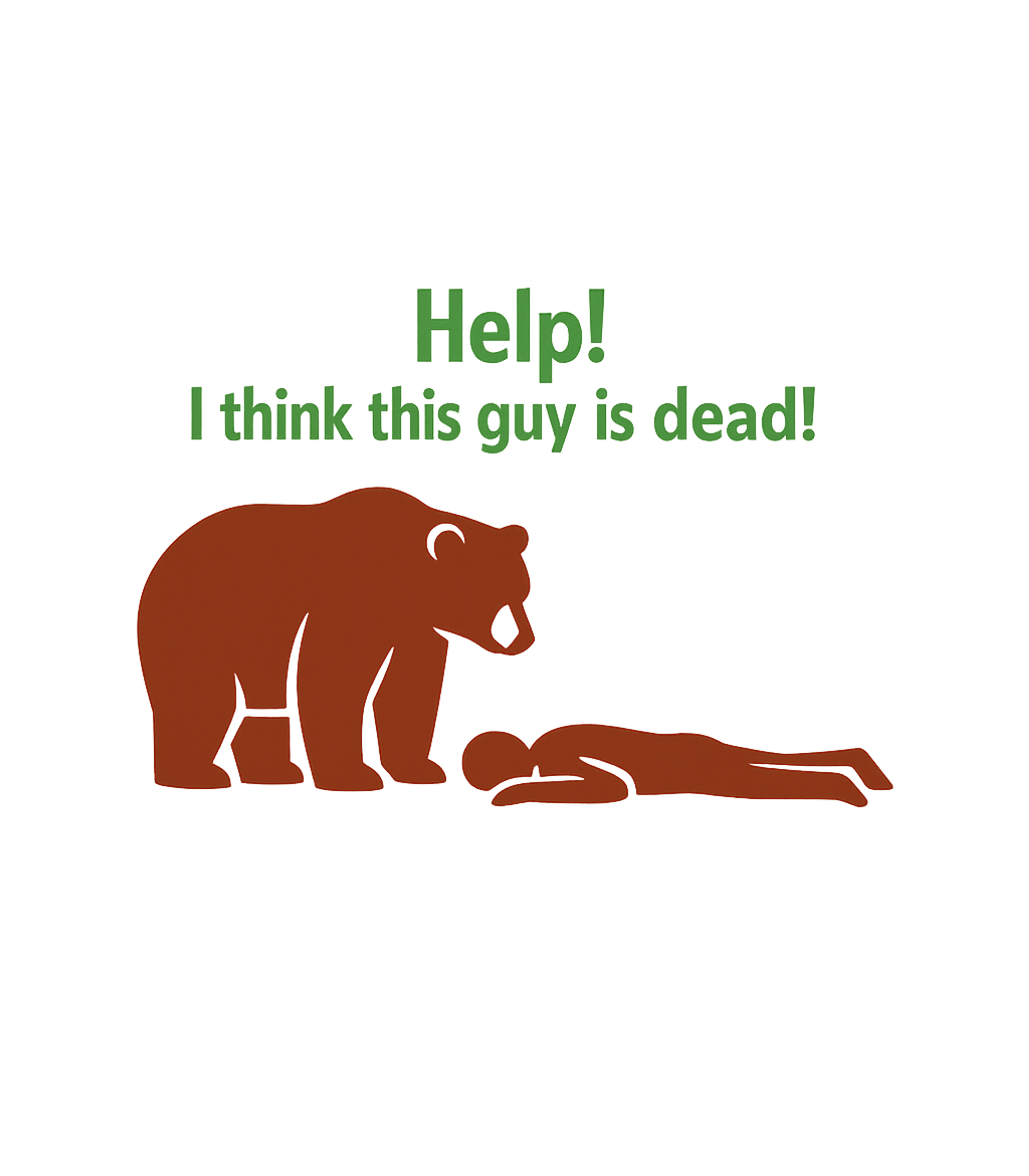 Bear Dead Guy Humor Graphic