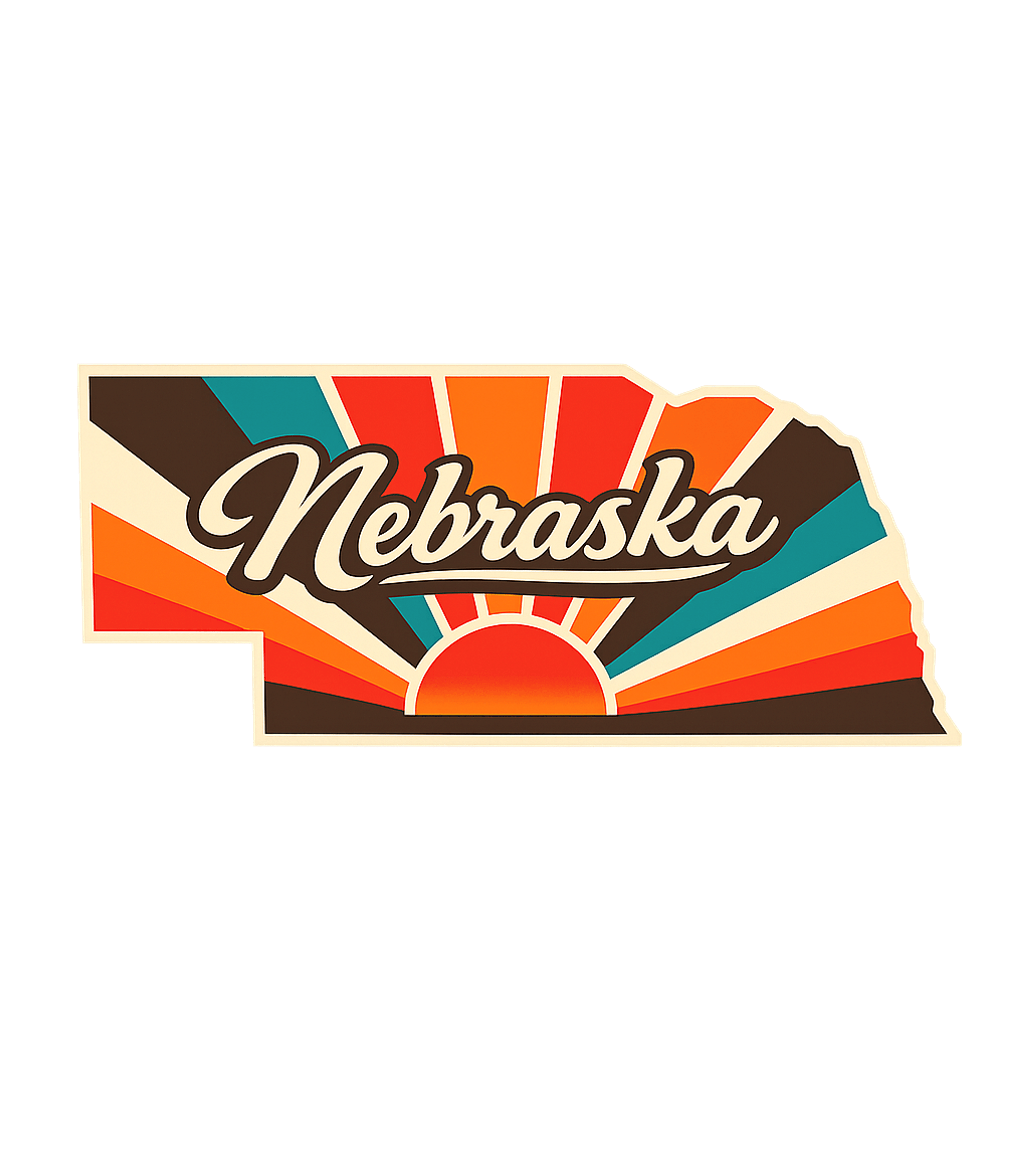 Nebraska Retro Art Basic T-Shirt
