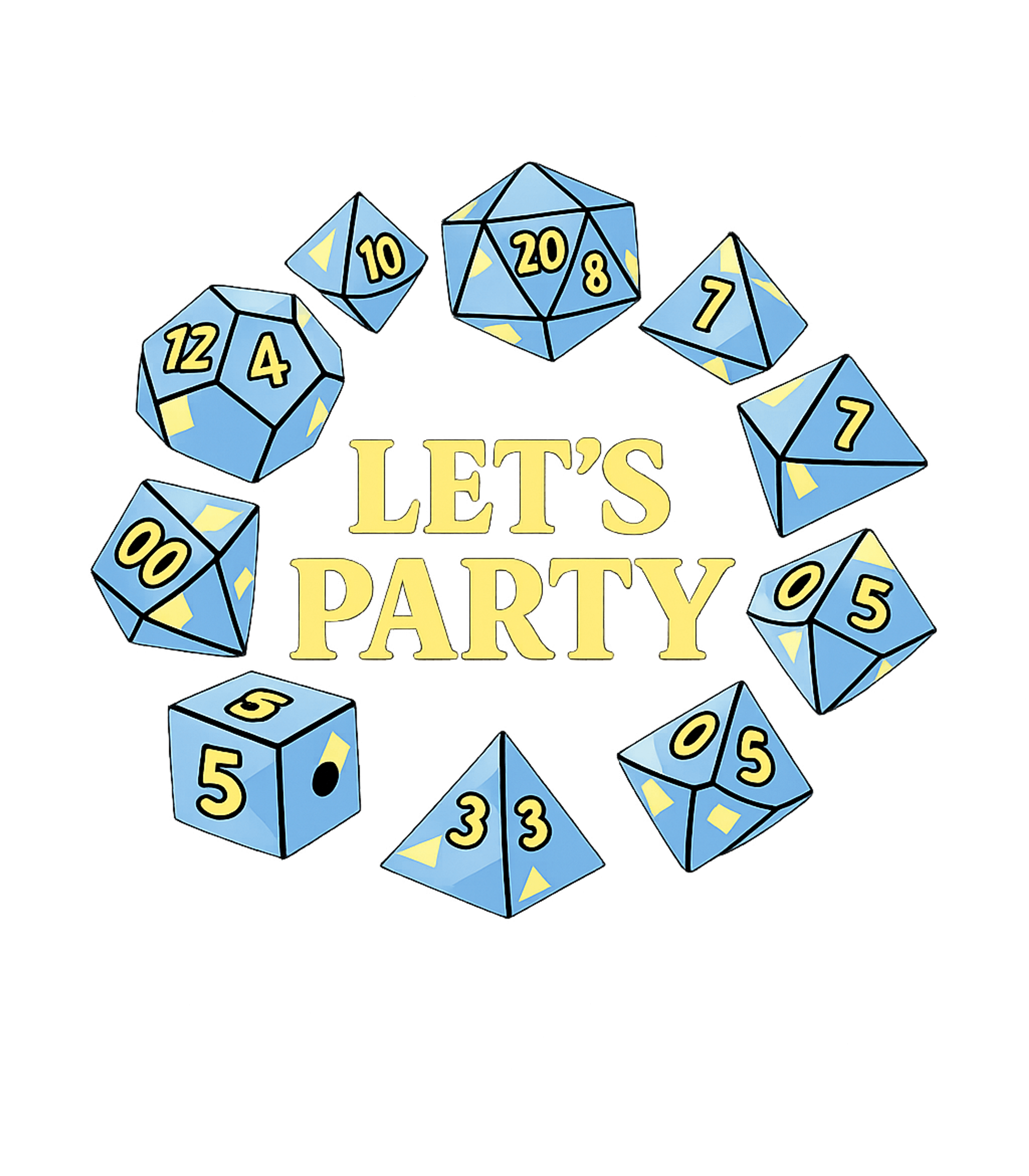 Let's Party Dice Women's V-Neck Tee