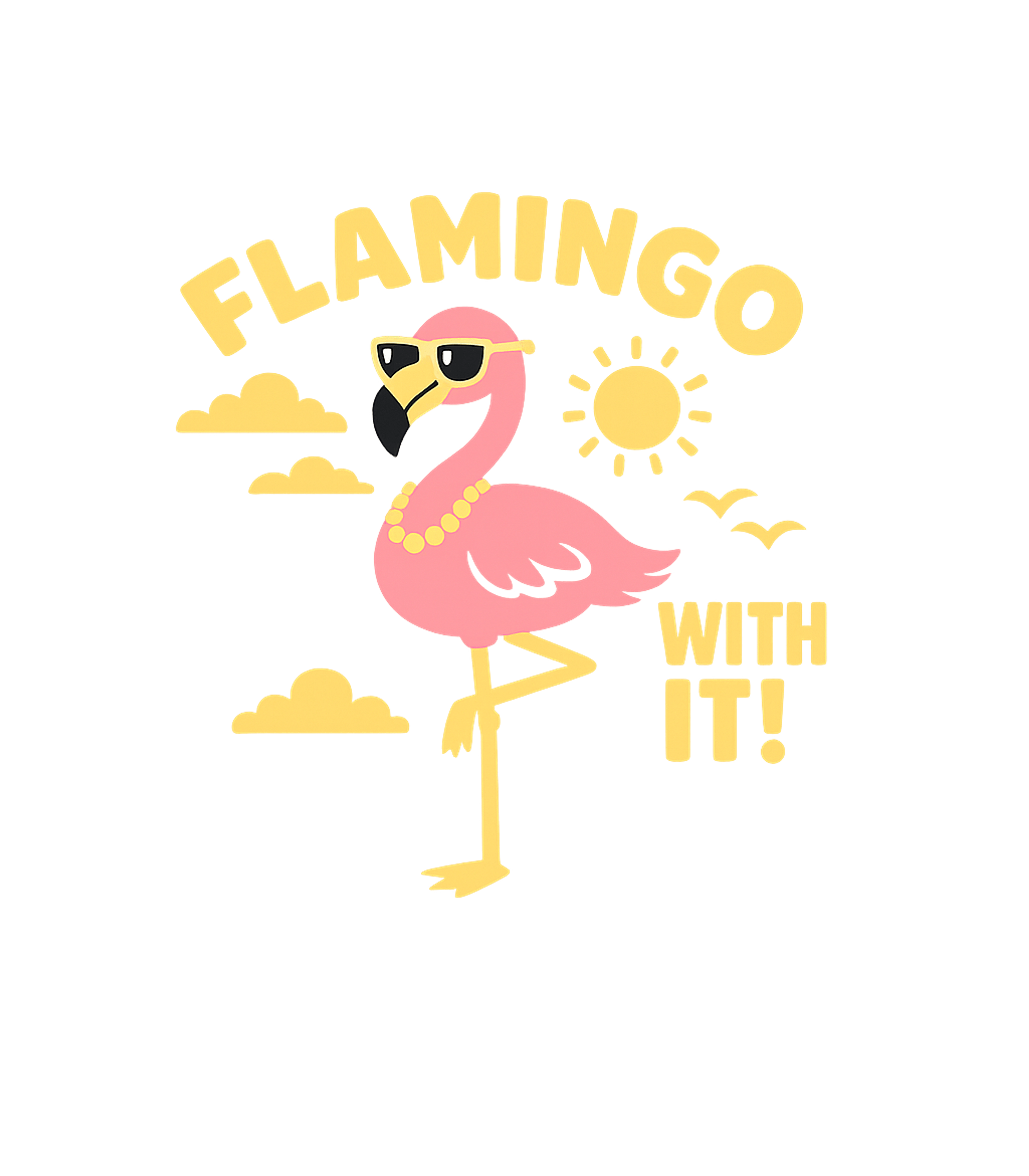 Flamingo With It Women's V-Neck Tee