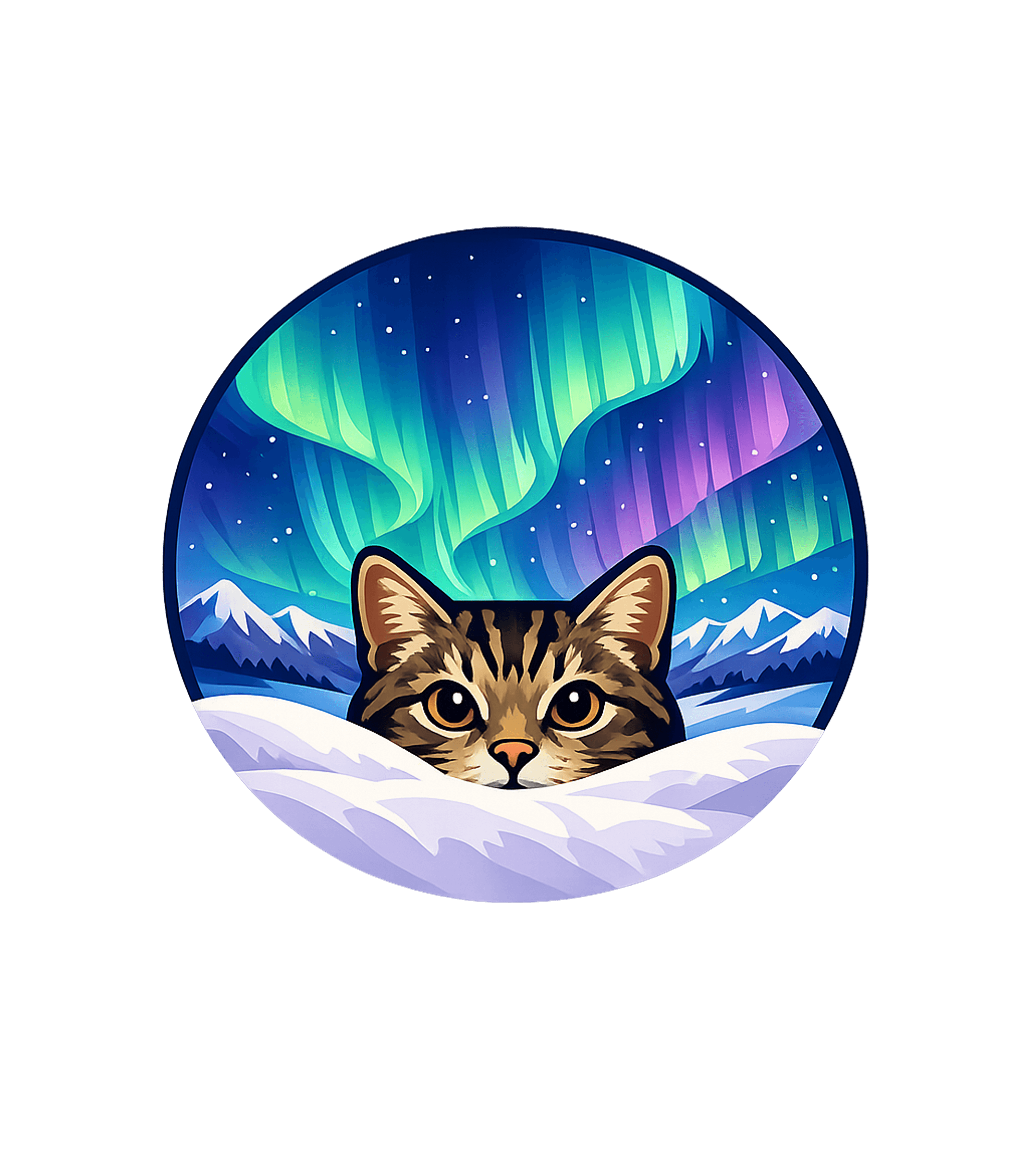 Peeking Cat Northern Lights