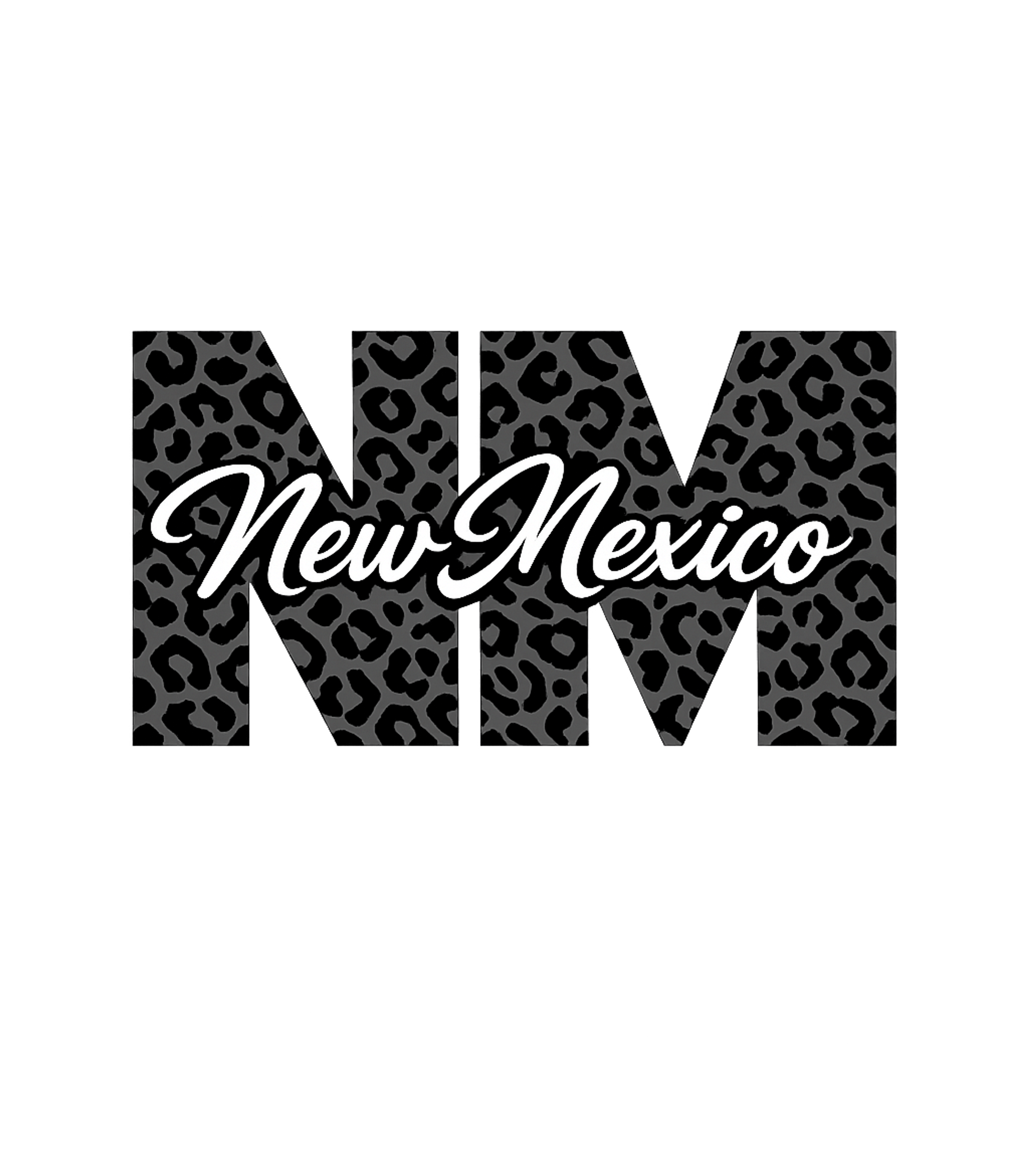 New Mexico Leopard Text Basic T-Shirt