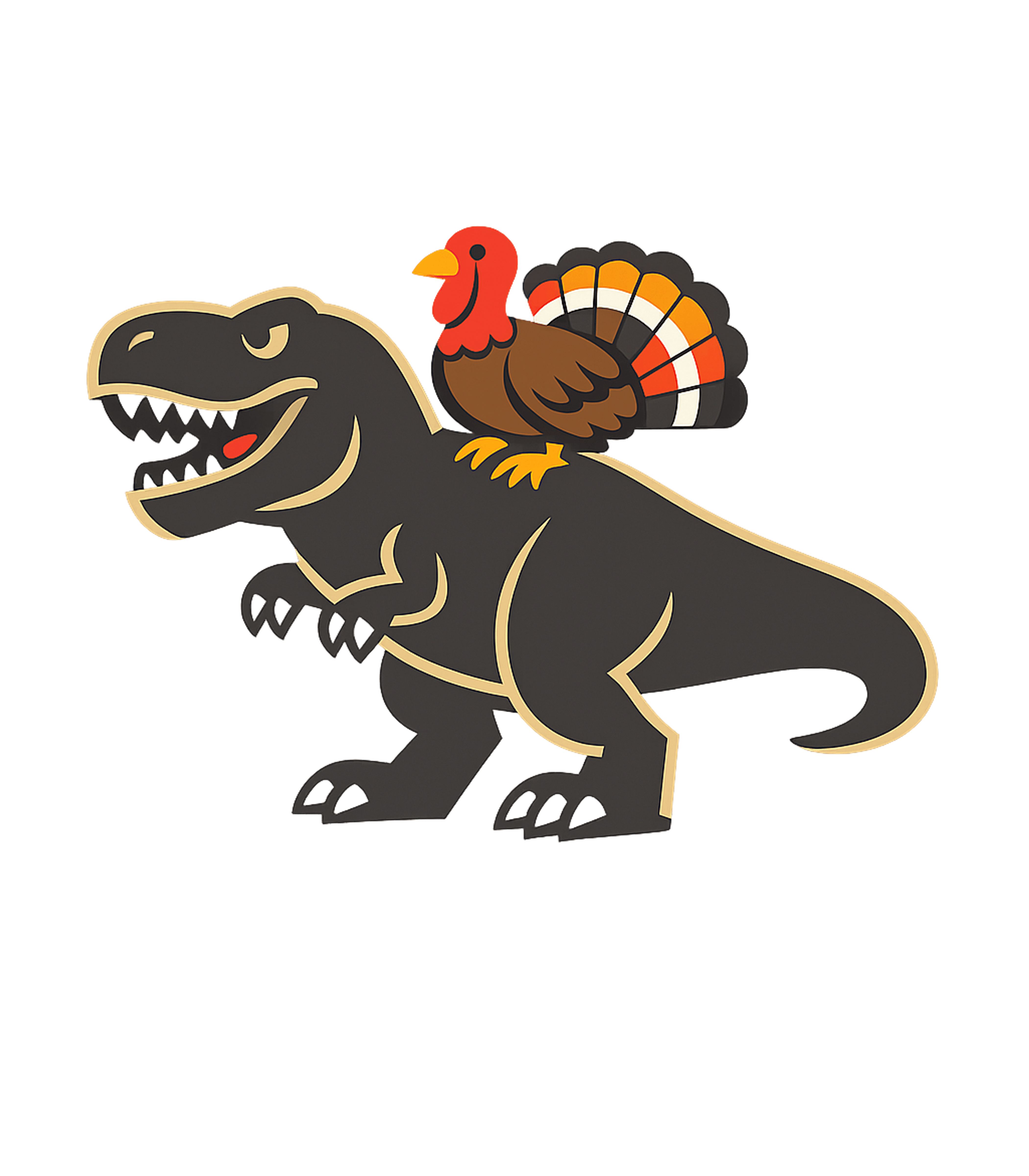 Turkey Riding T-Rex Men's Signature Tee