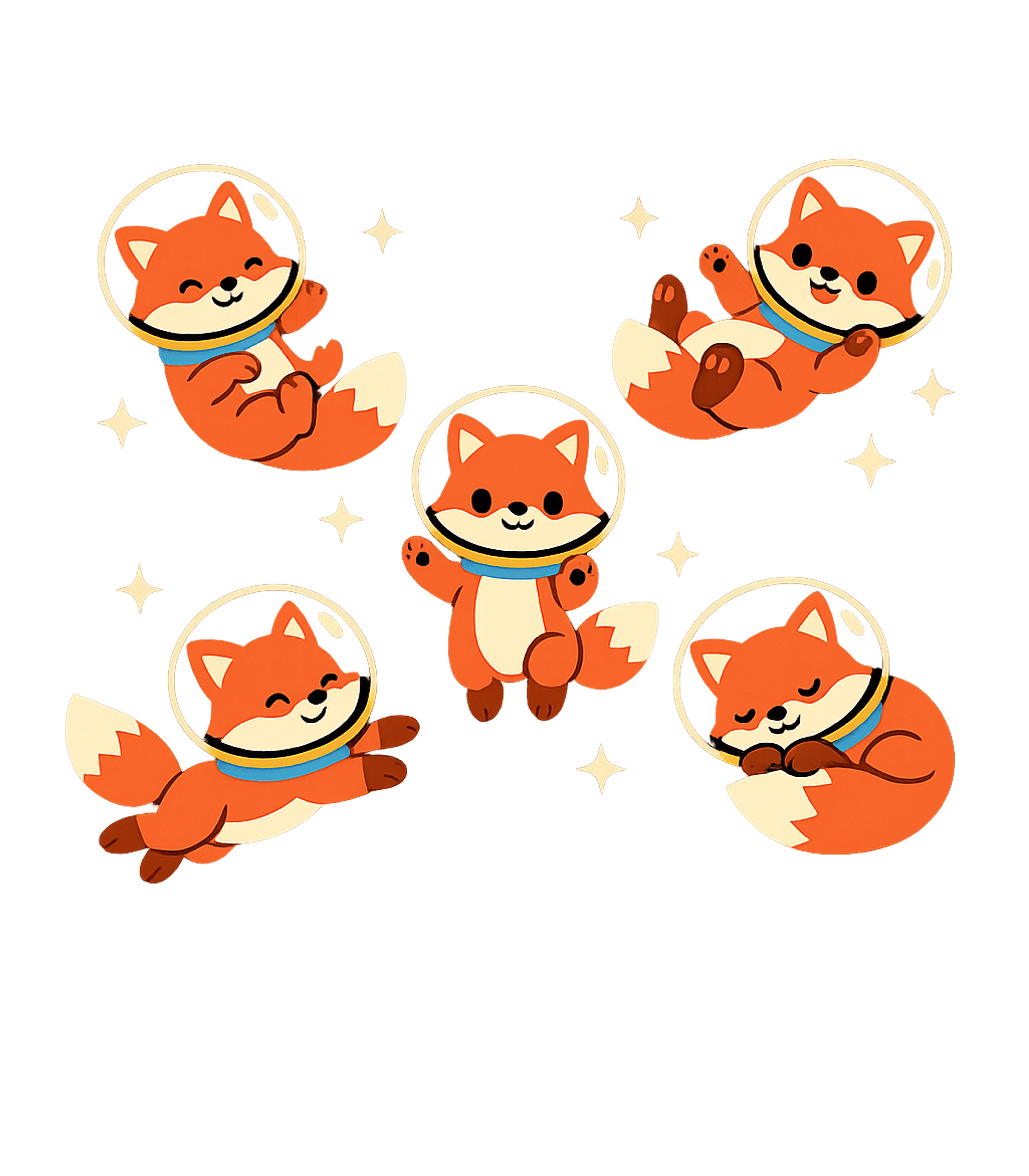 Cute Astronaut Foxes