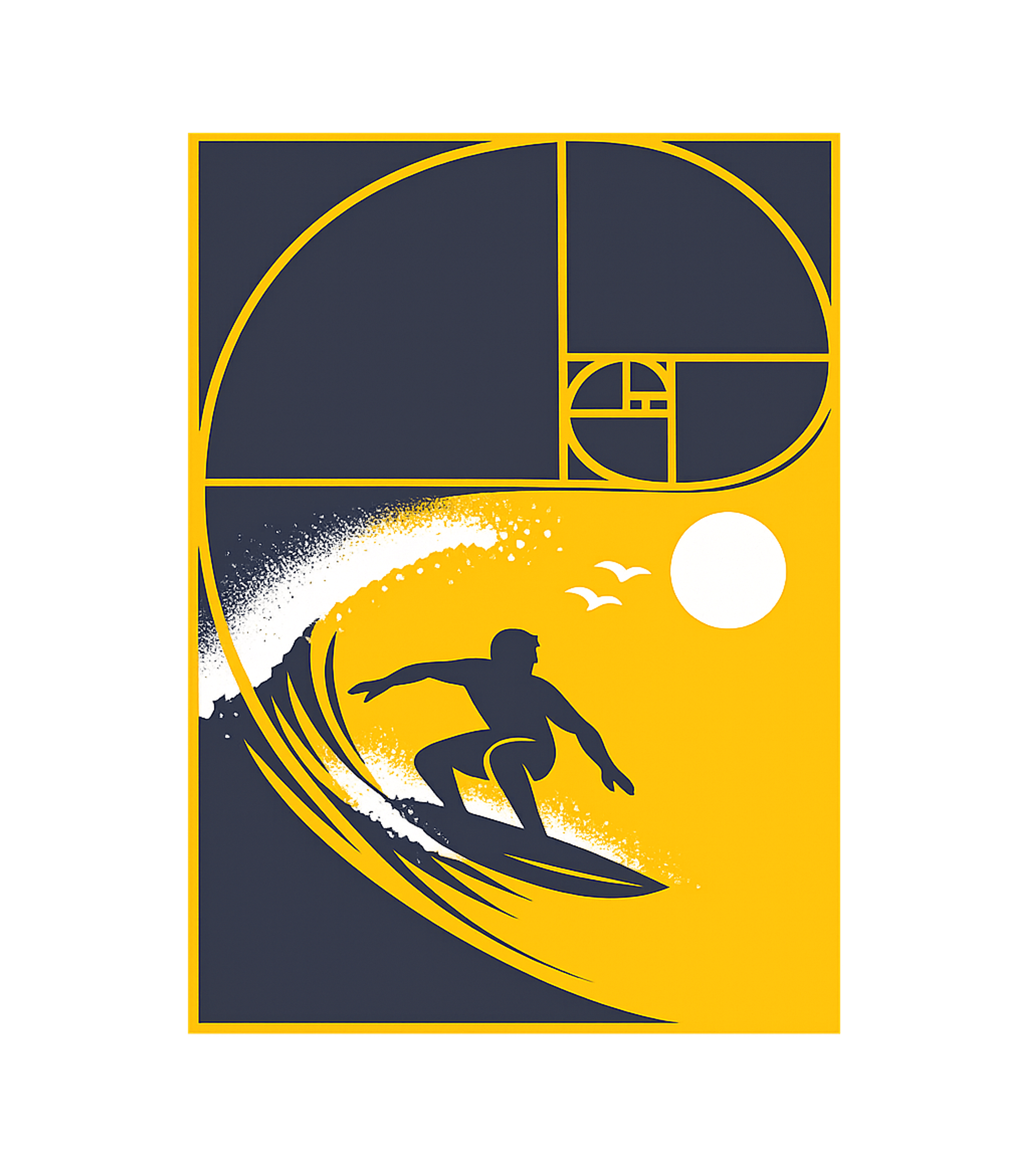 Golden Spiral Wave Women's V-Neck Tee