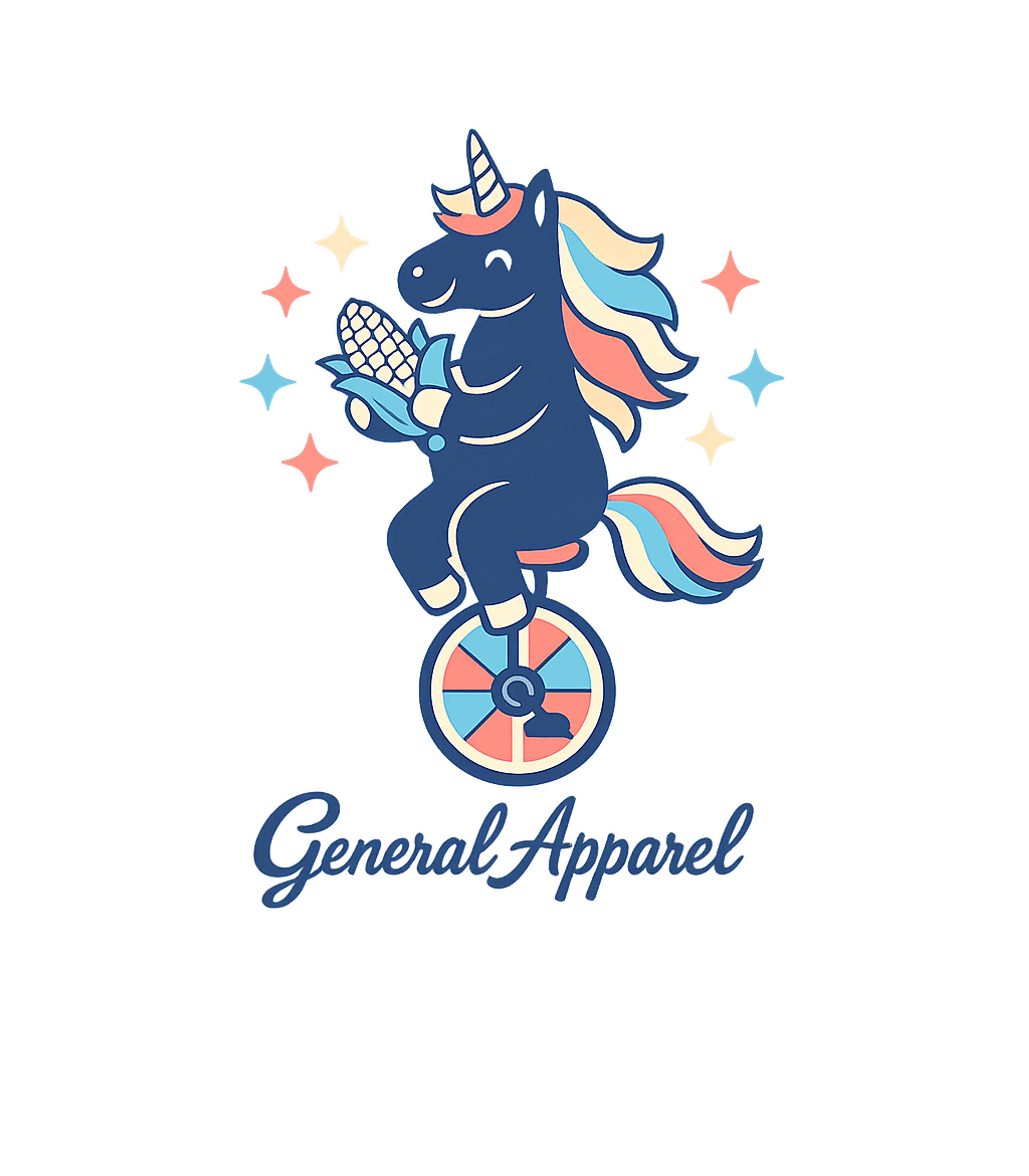 Unicycling Unicorn With Corn Women's V-Neck Tee