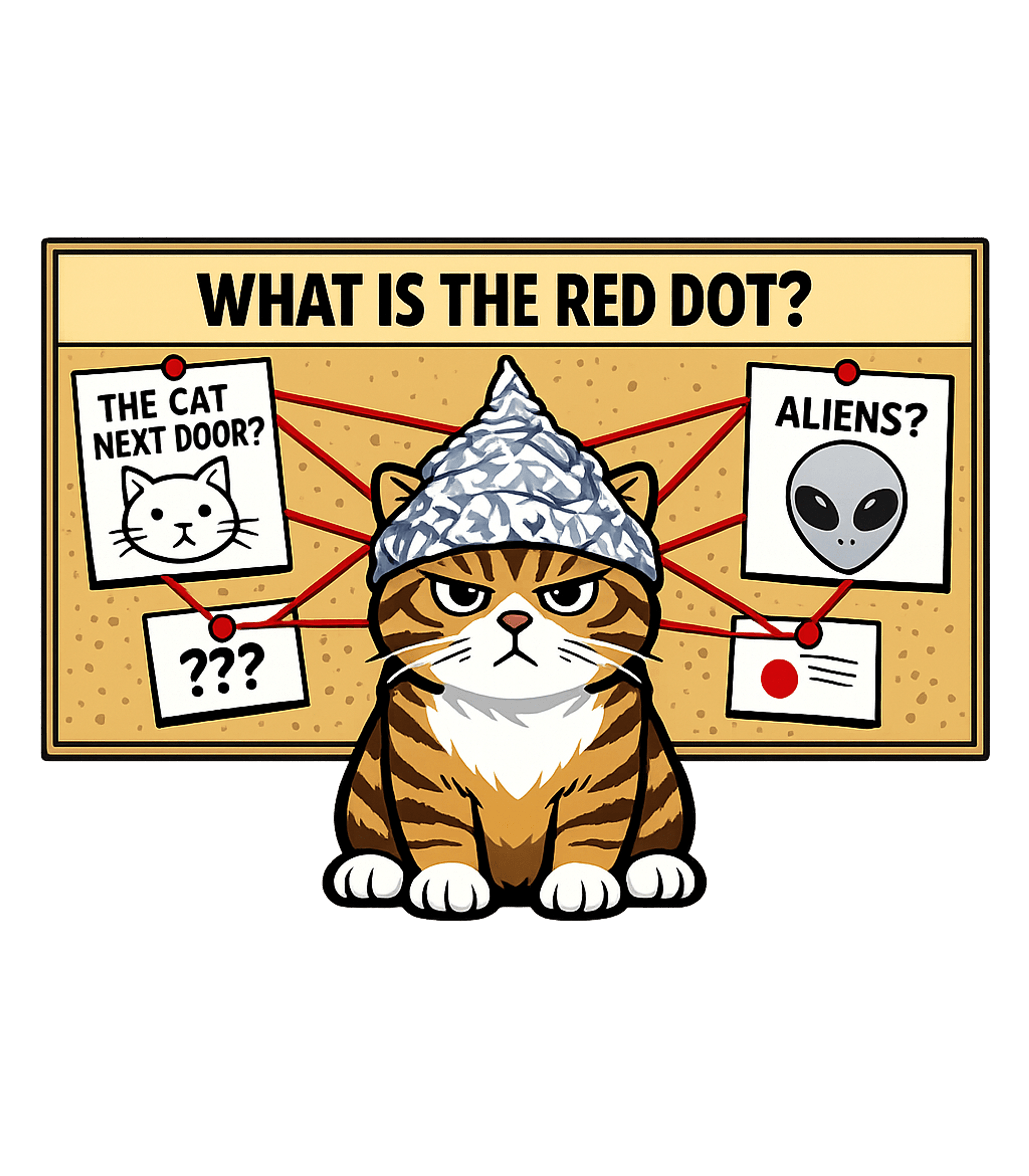 Conspiracy Cat Red Dot