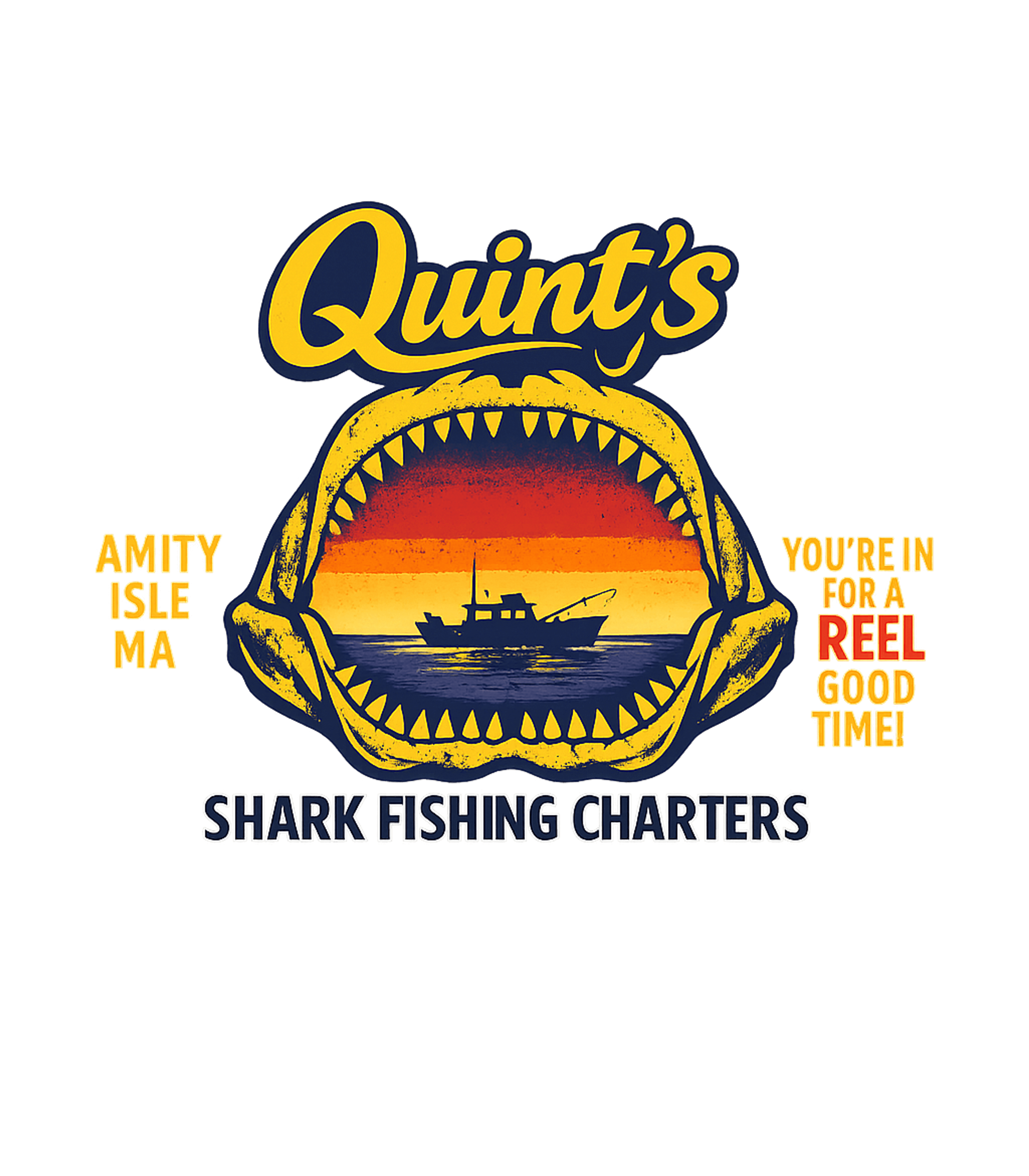 Quint's Shark Fishing Charters Women's V-Neck Tee