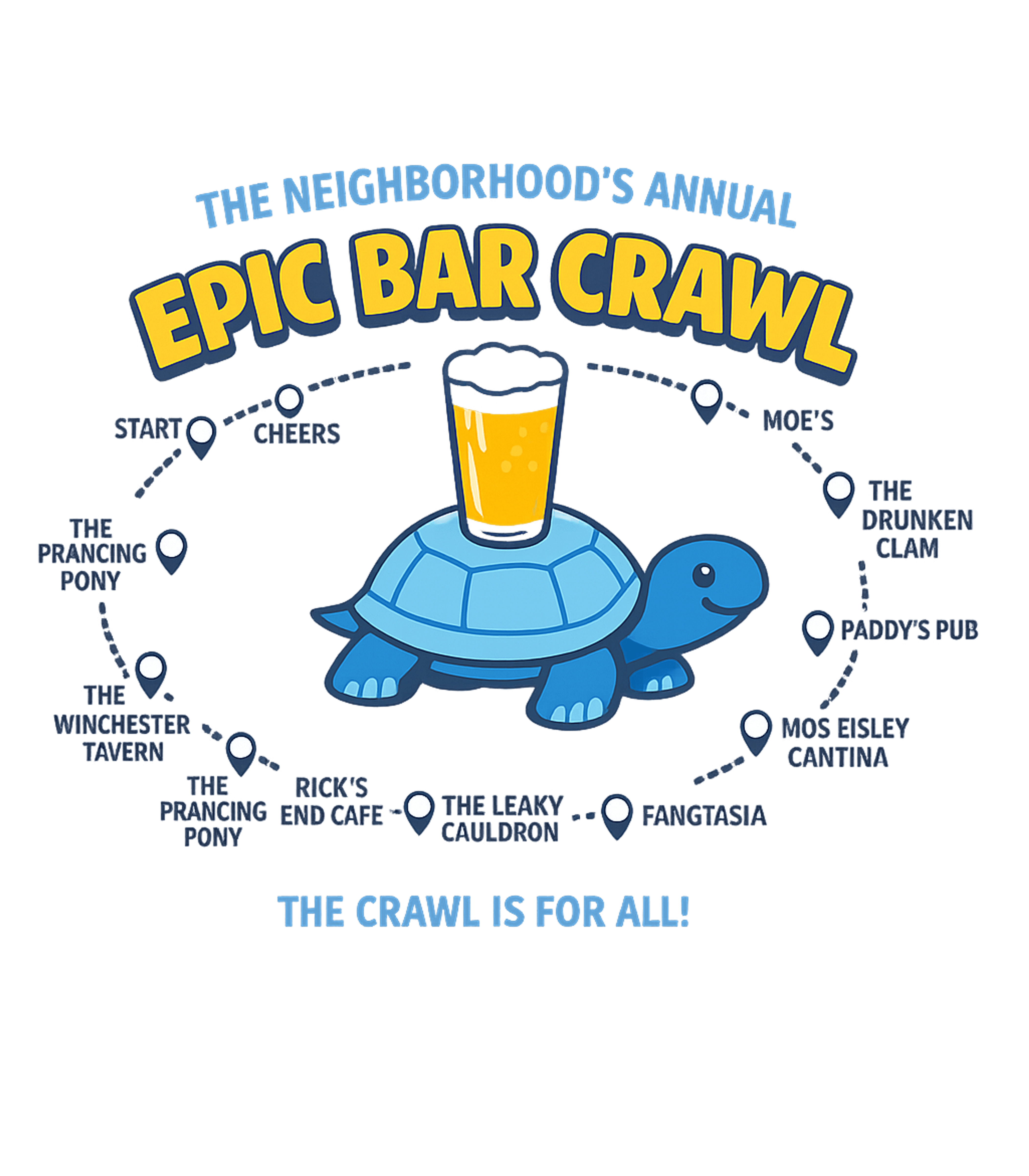 Epic Bar Crawl Women's V-Neck Tee