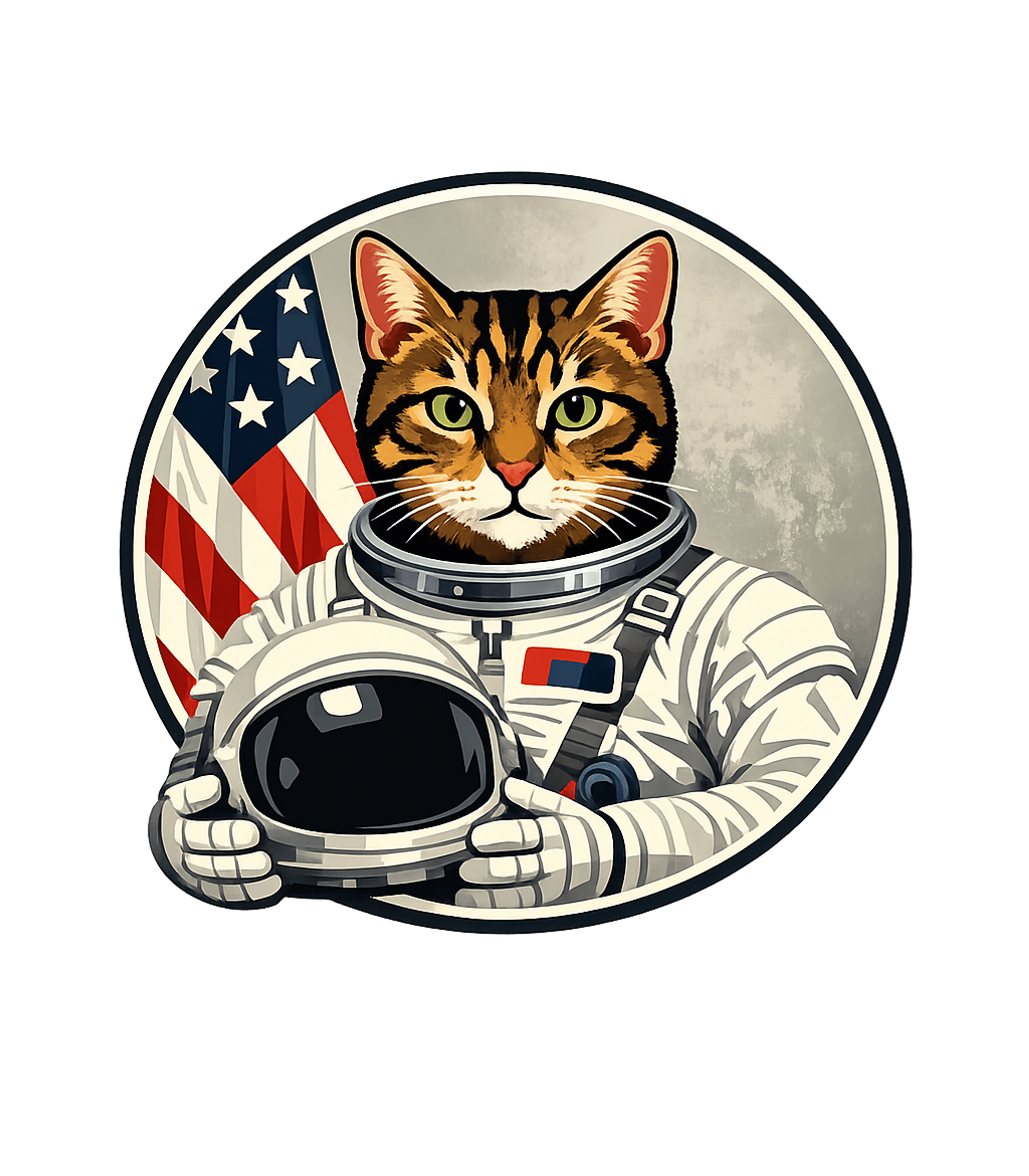 Patriotic Cat Astronaut