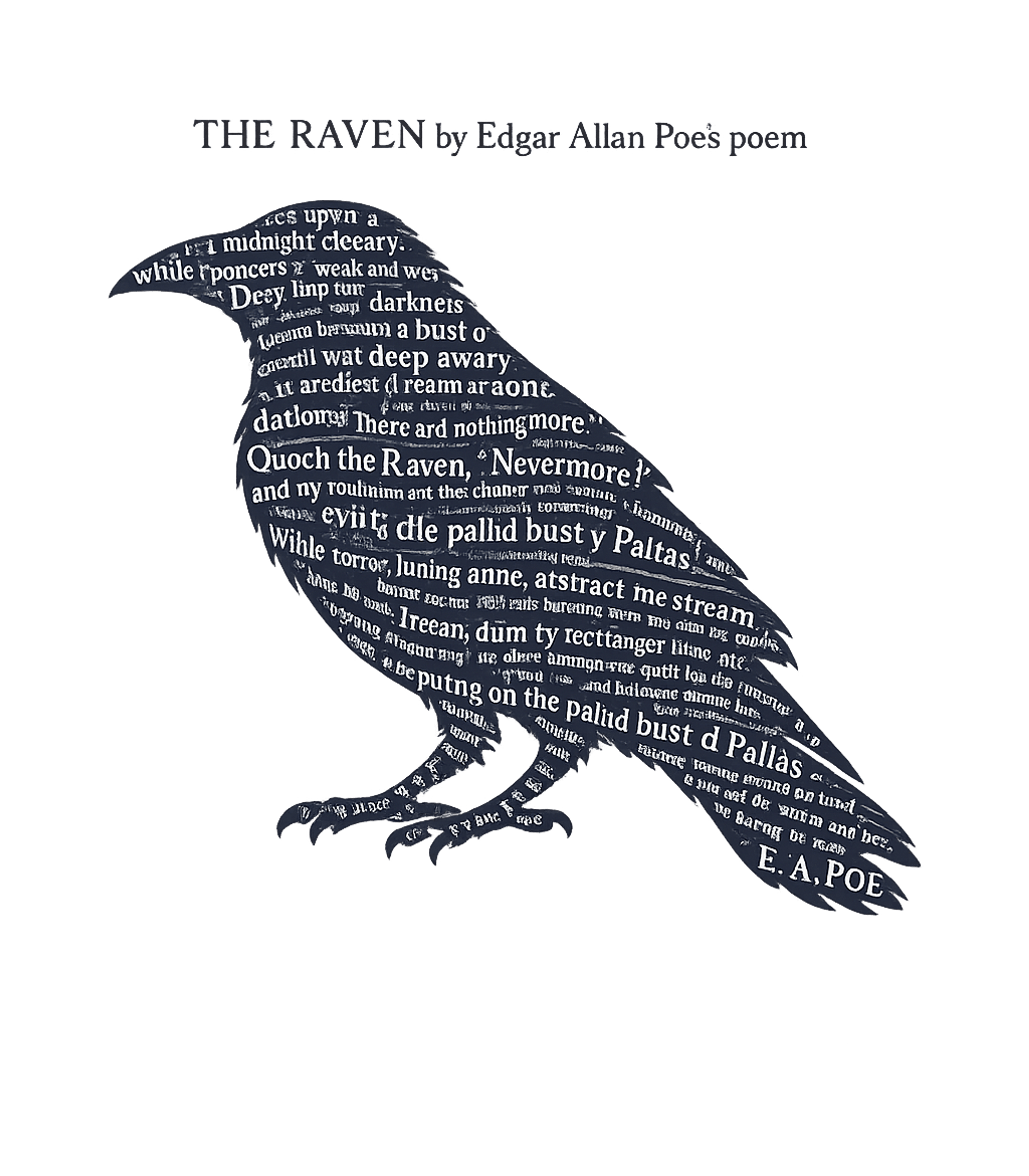 Poe's Raven Word Art