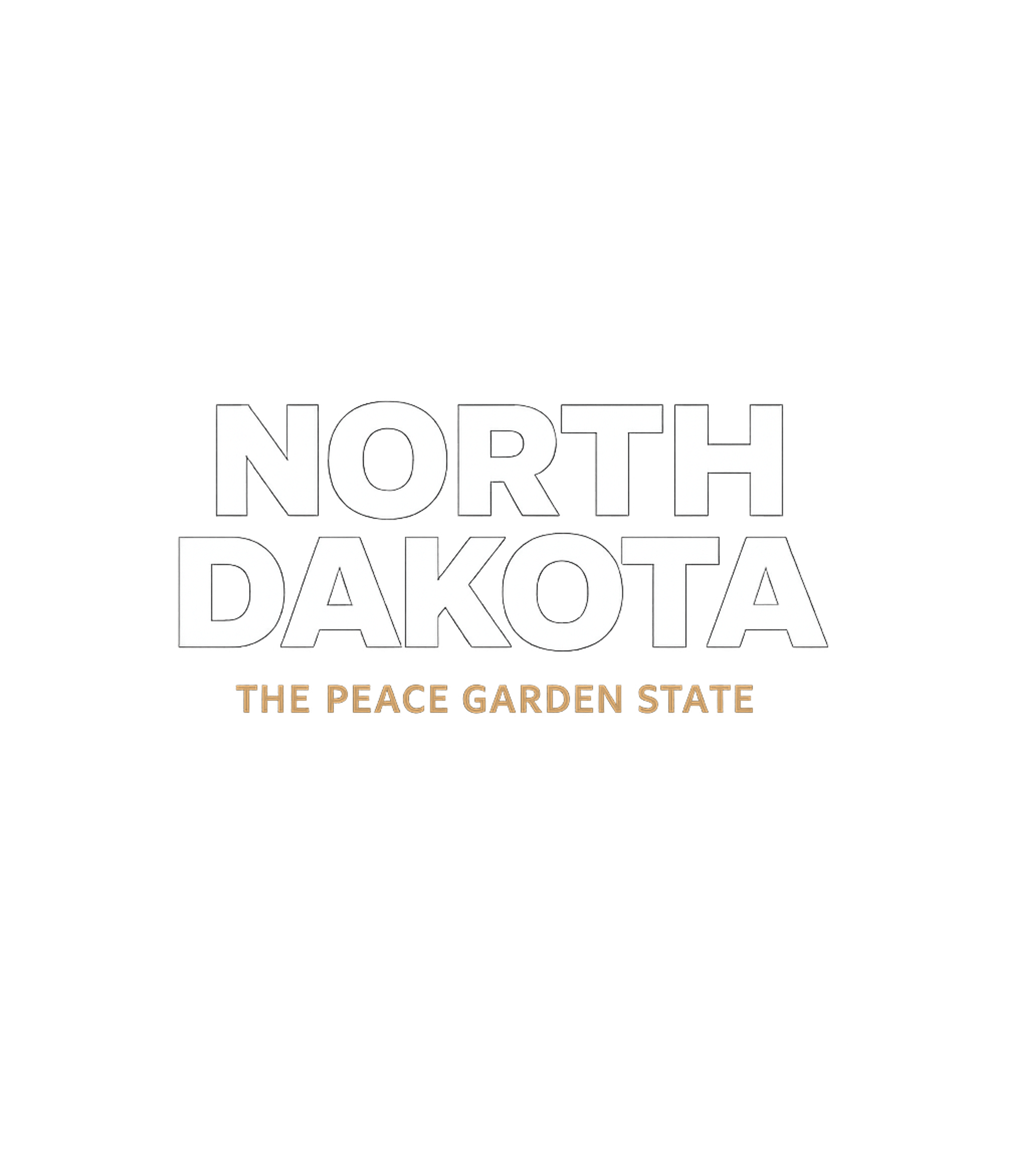 North Dakota White and Gold Basic T-Shirt