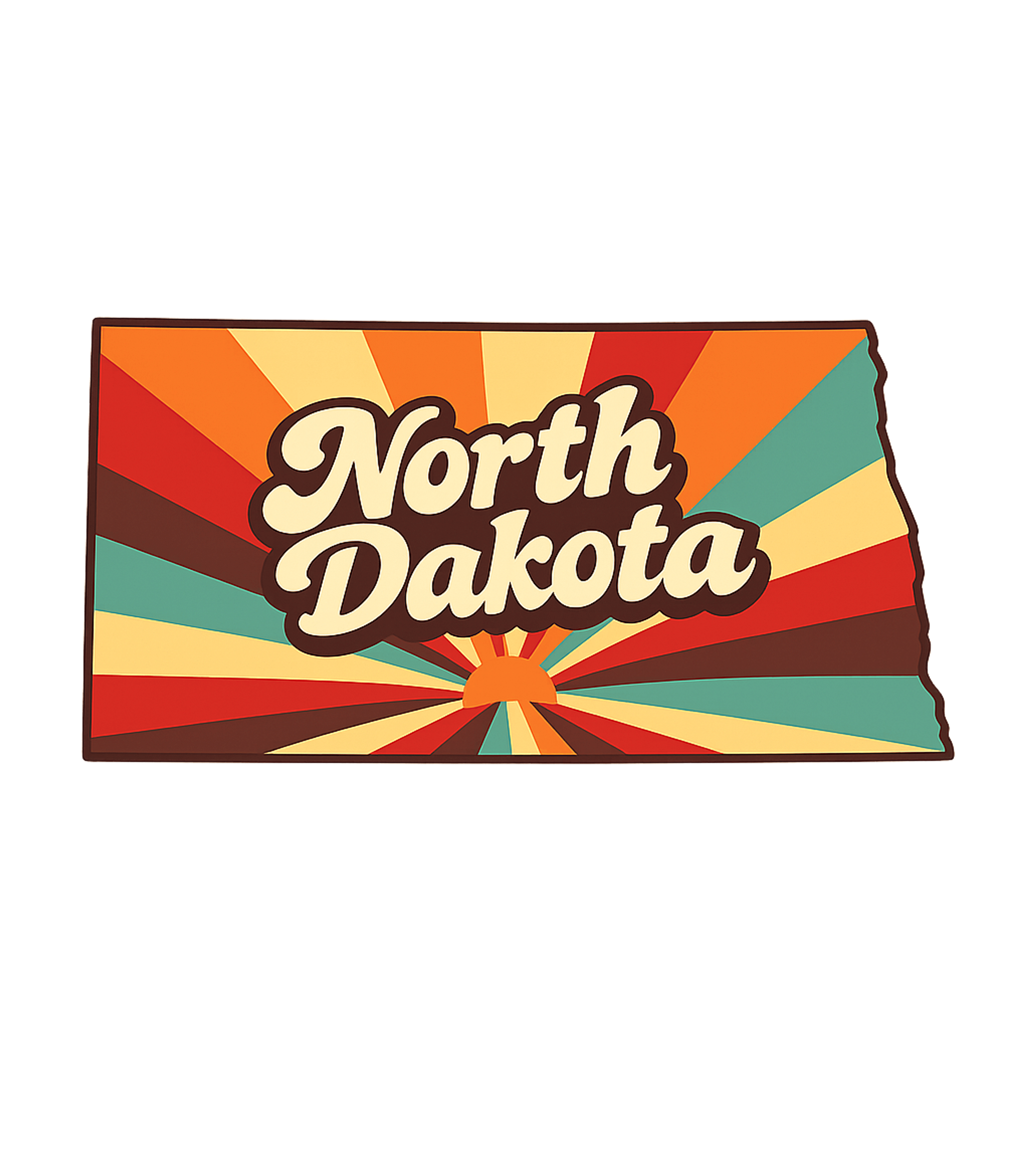 North Dakota Retro Art Basic T-Shirt