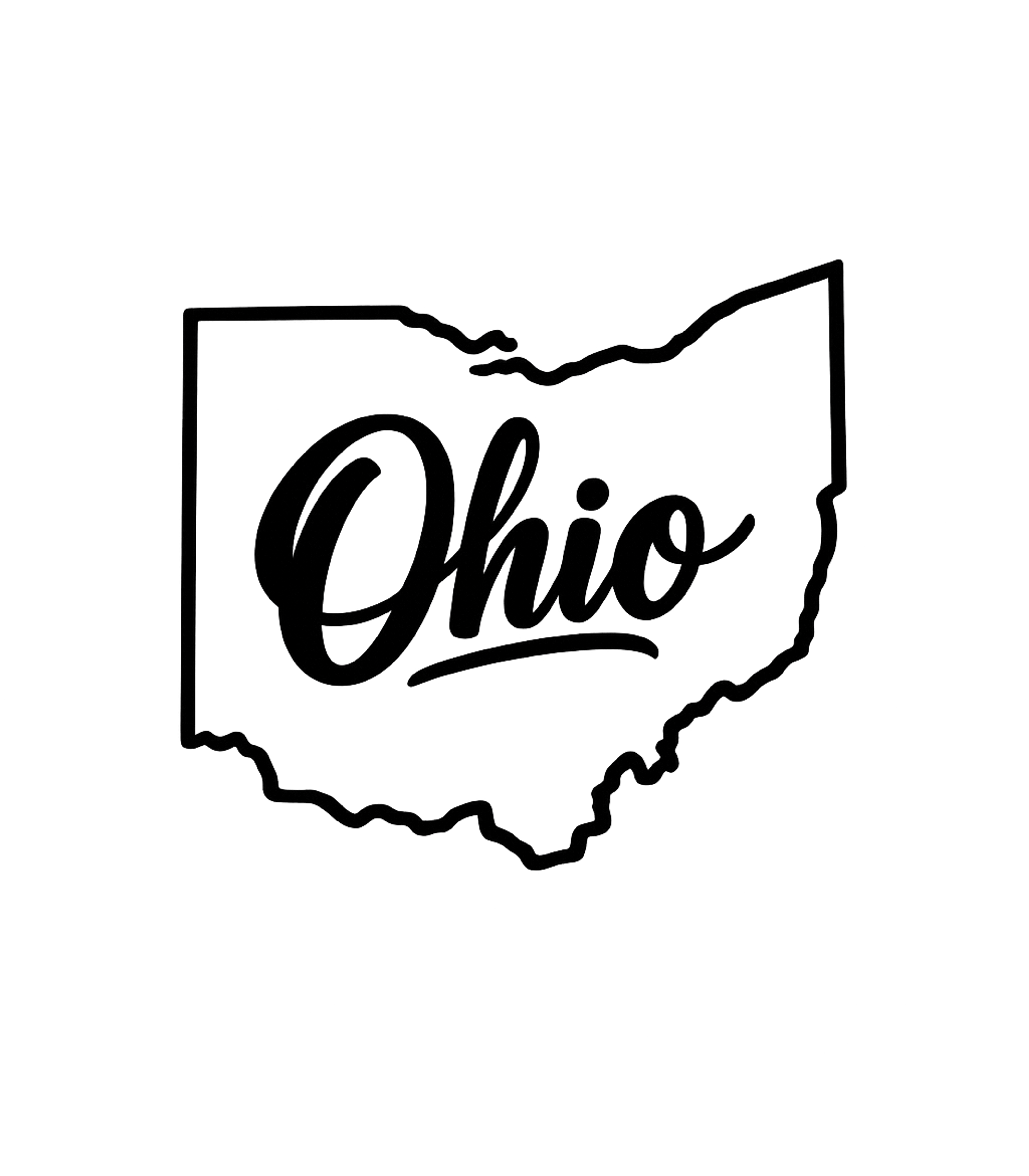 Ohio Script Shape Premium Baseball Tee