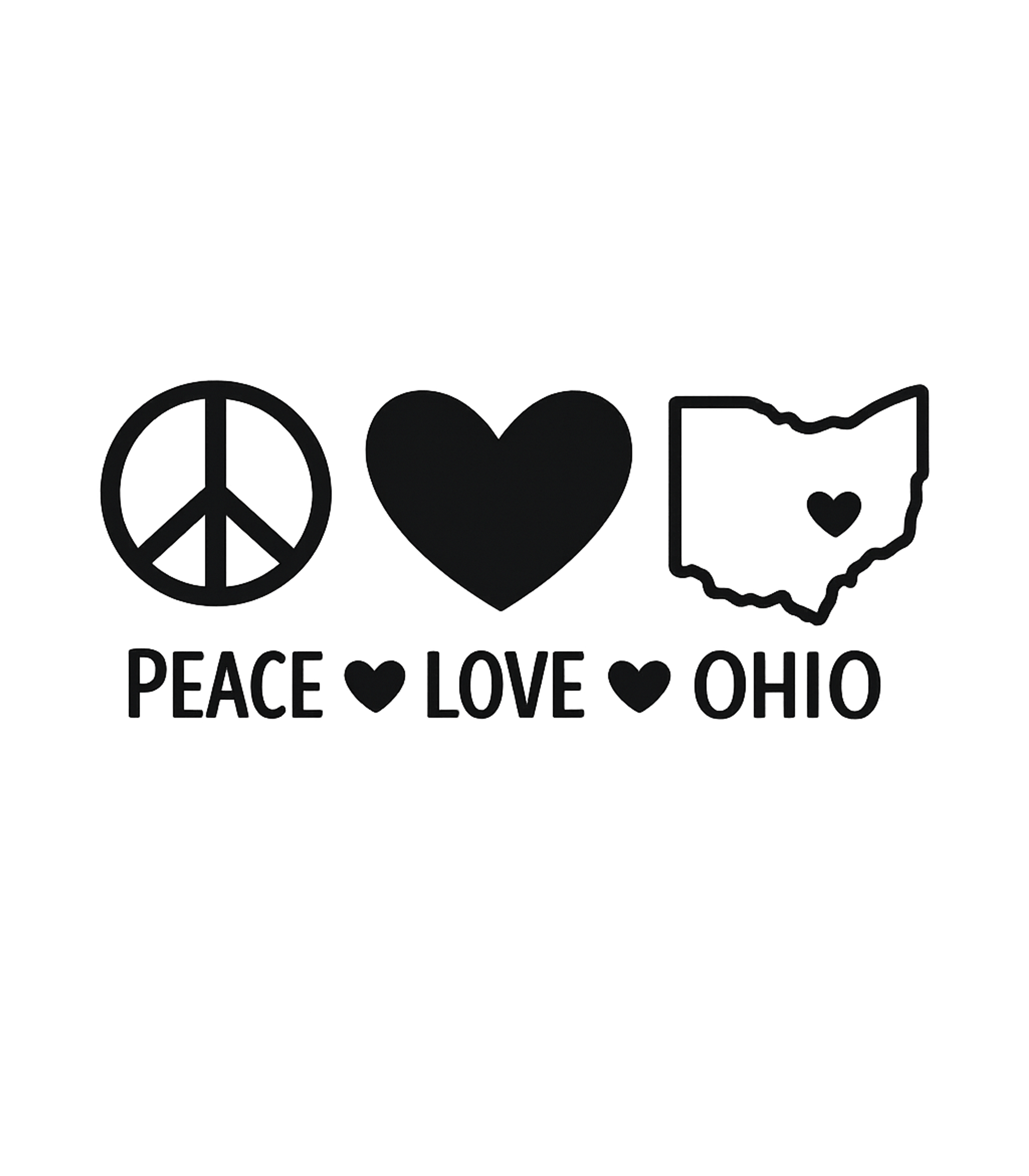 Ohio Peace Love Cropped Hoodie Sweatshirt