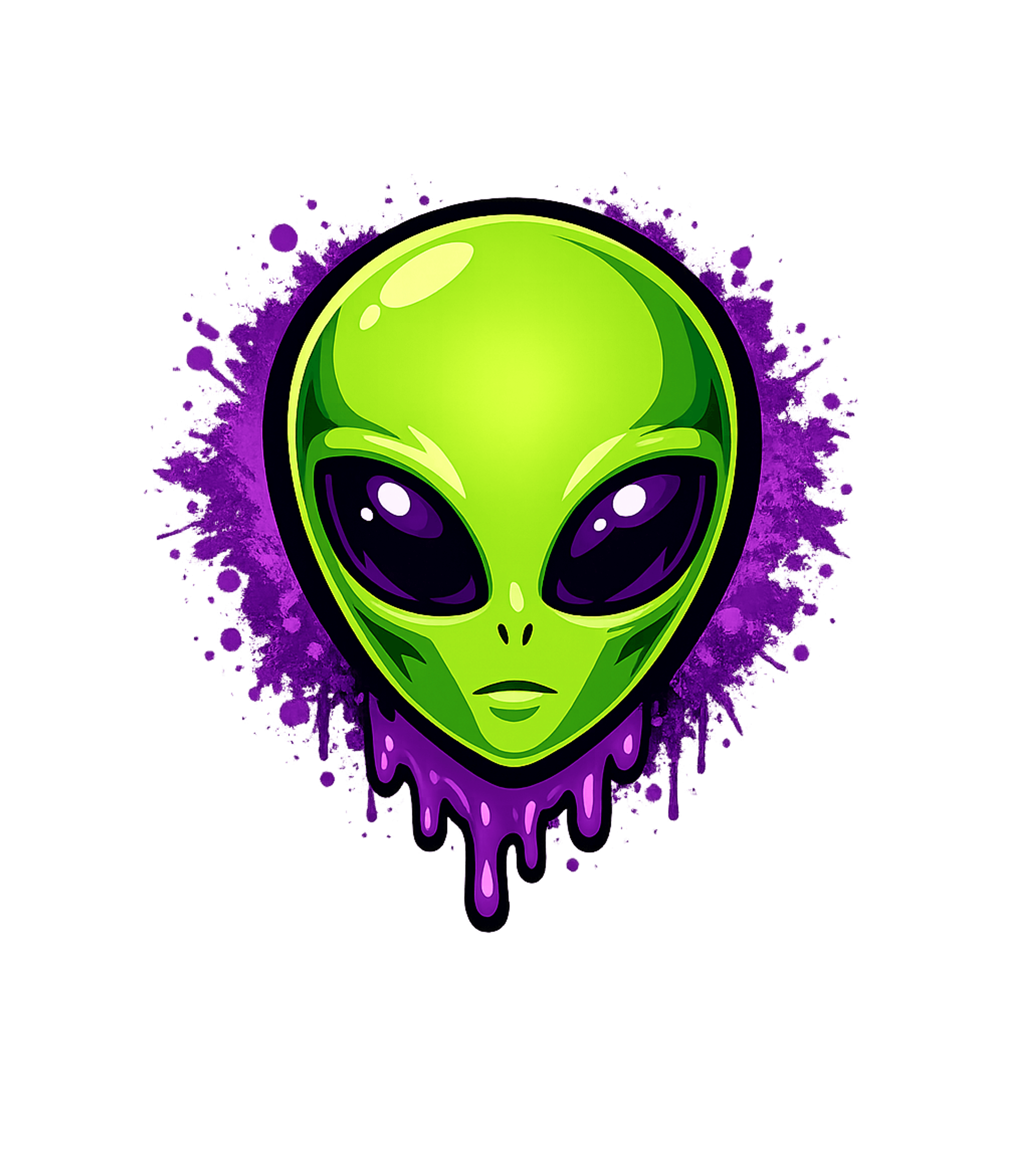 Neon Alien Head