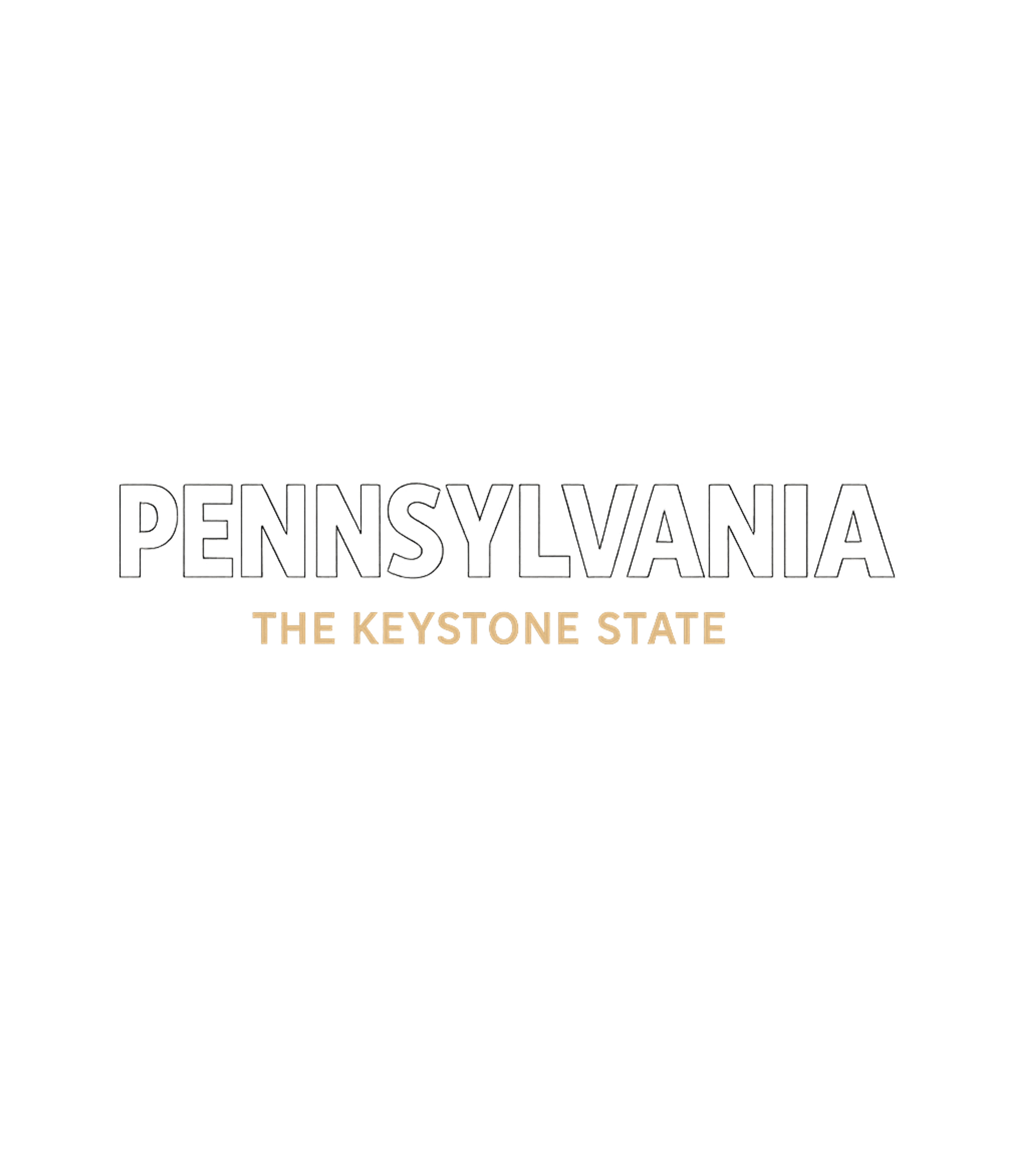 Pennsylvania White and Gold Basic T-Shirt
