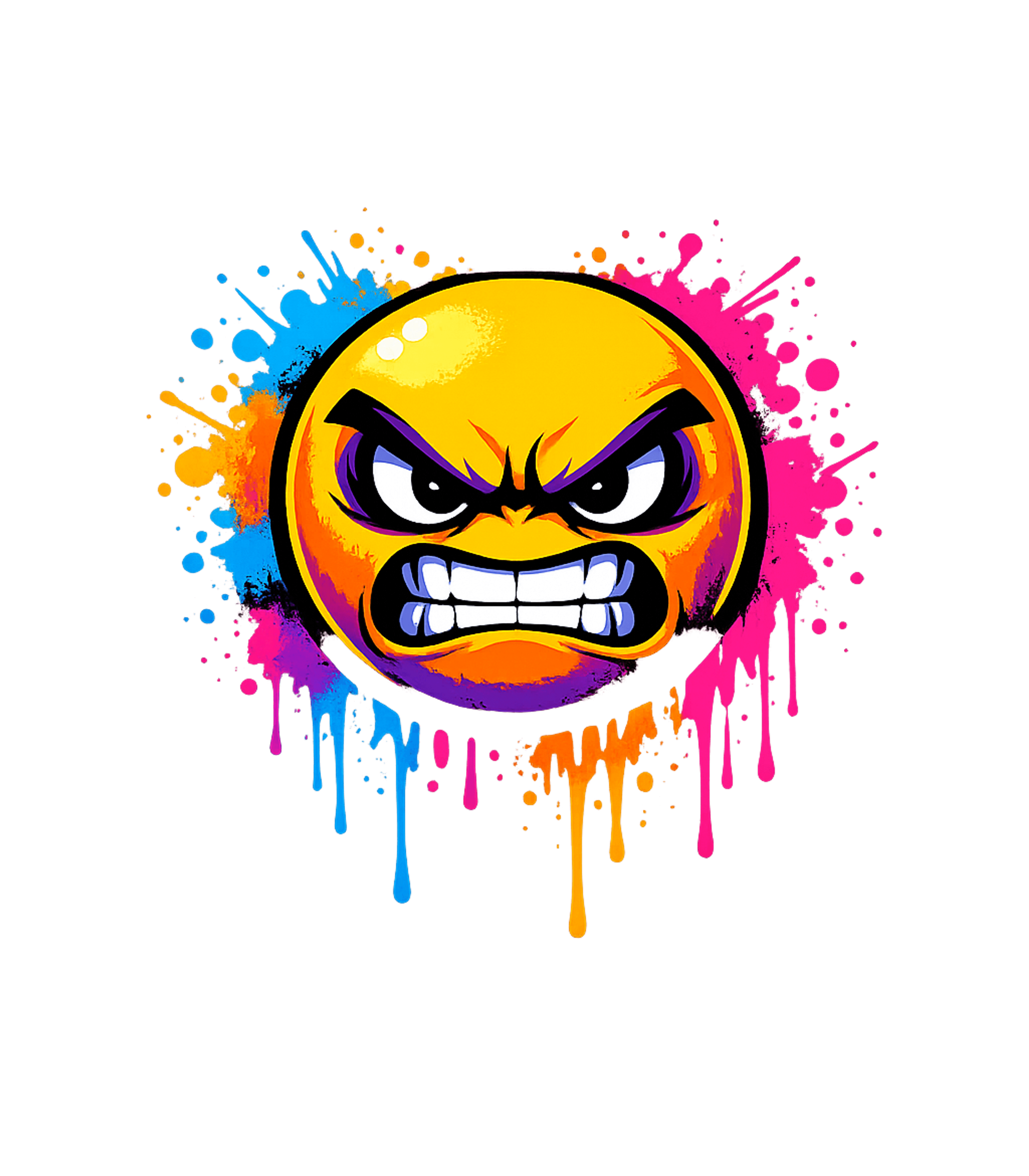 Angry Emoji Splatter Art