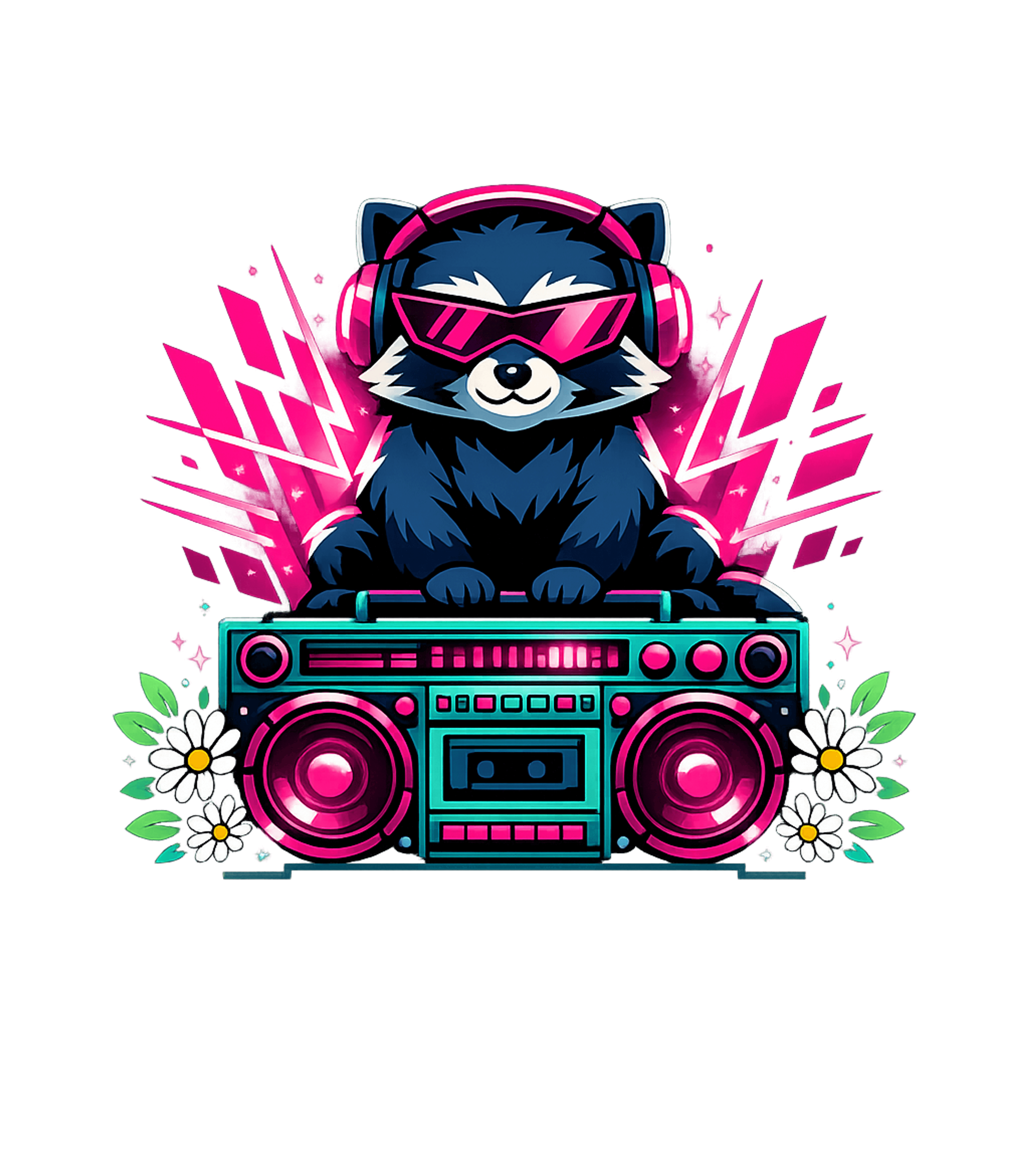 Retro Raccoon DJ