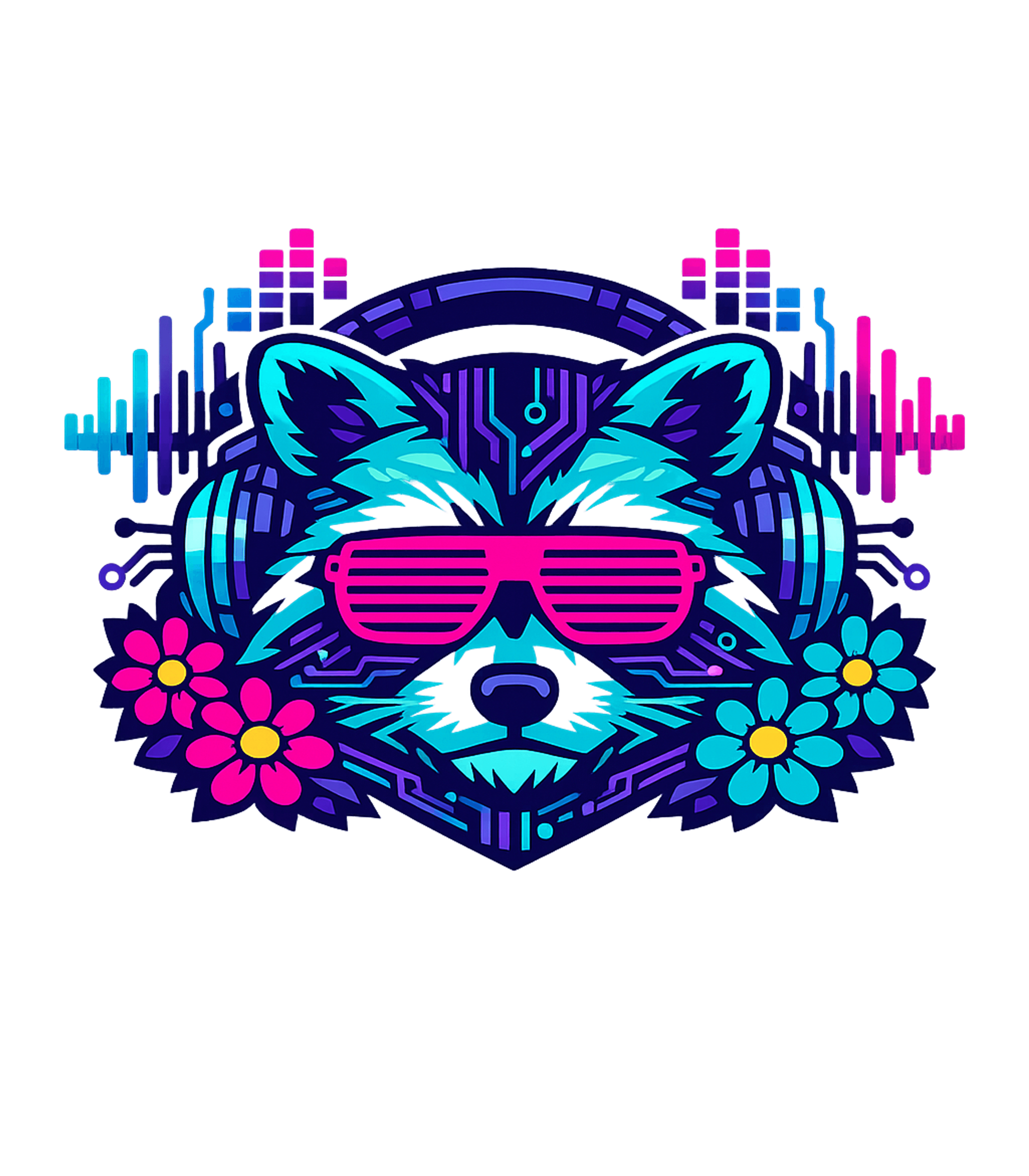 Neon DJ Raccoon
