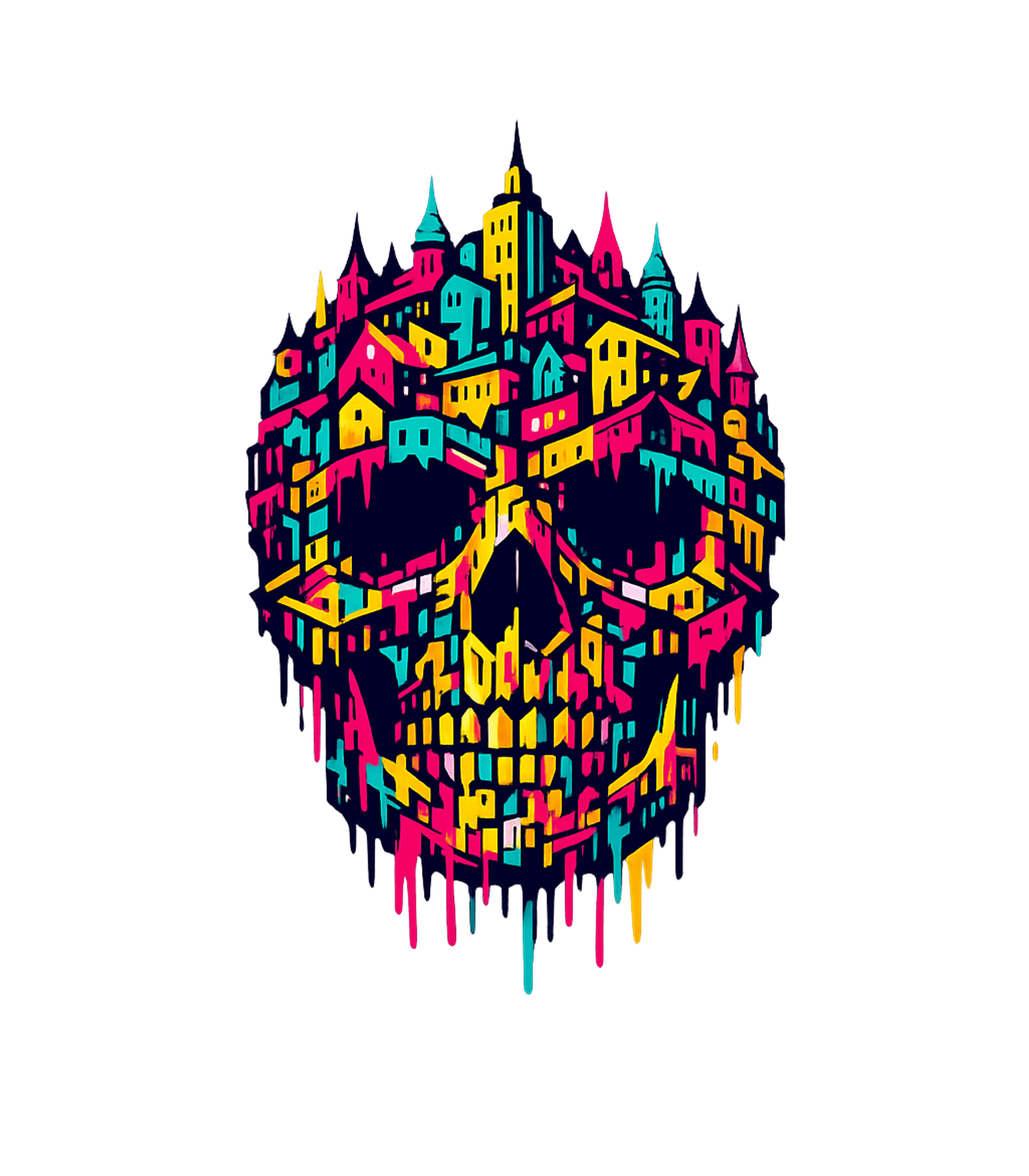 Vibrant City Skull