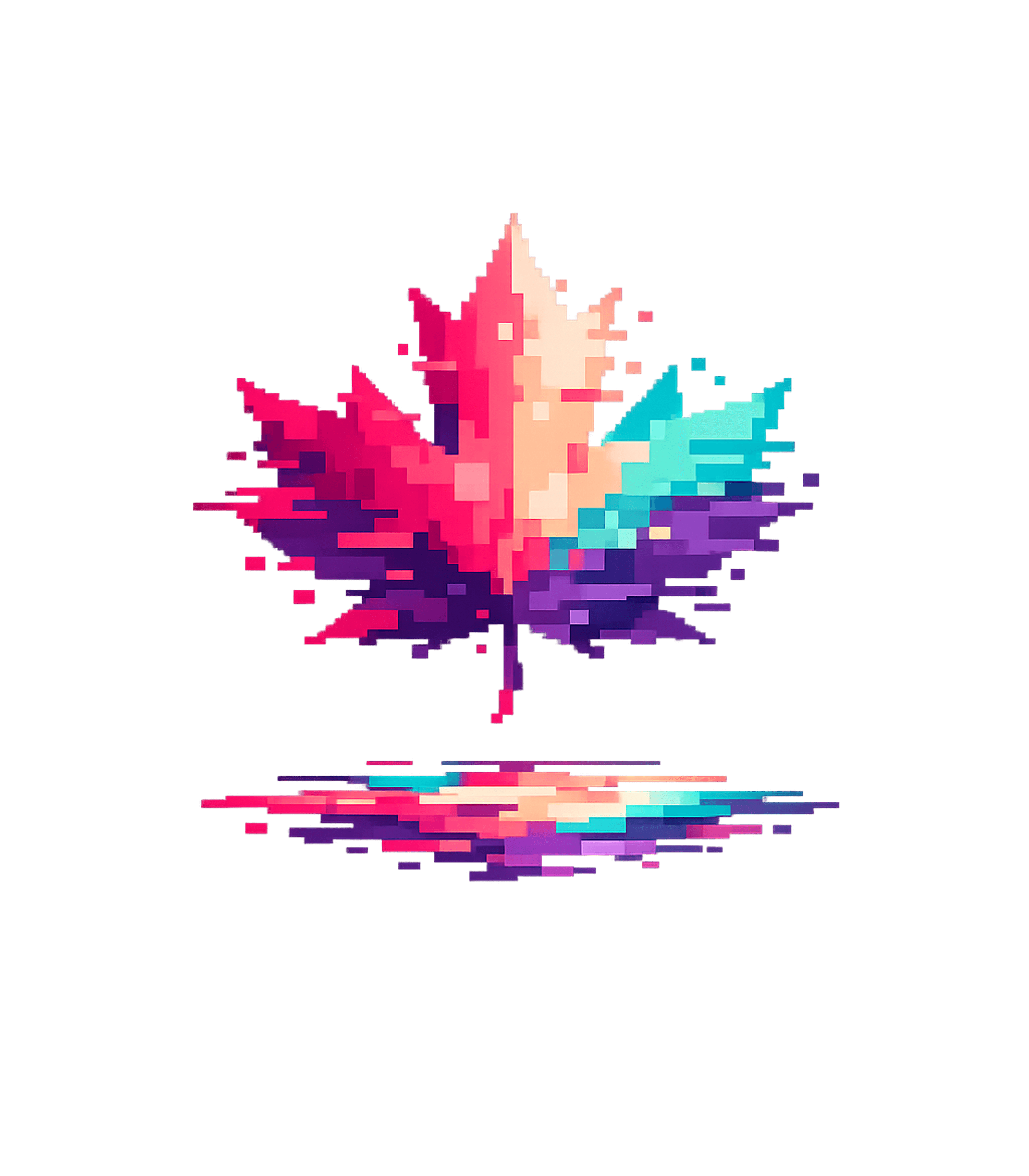 Pixel Glitch Maple Leaf