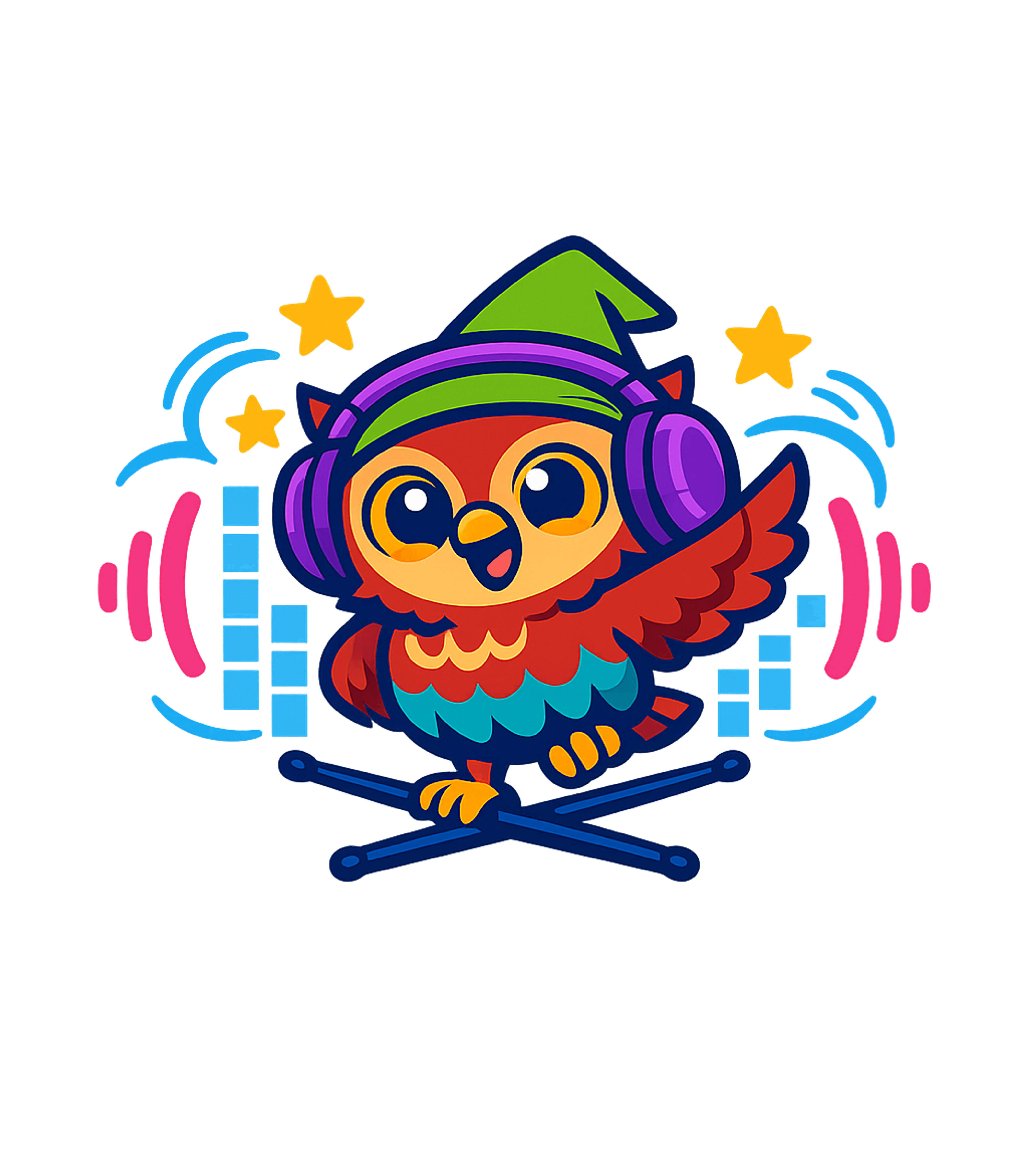 Cute Owl Drummer