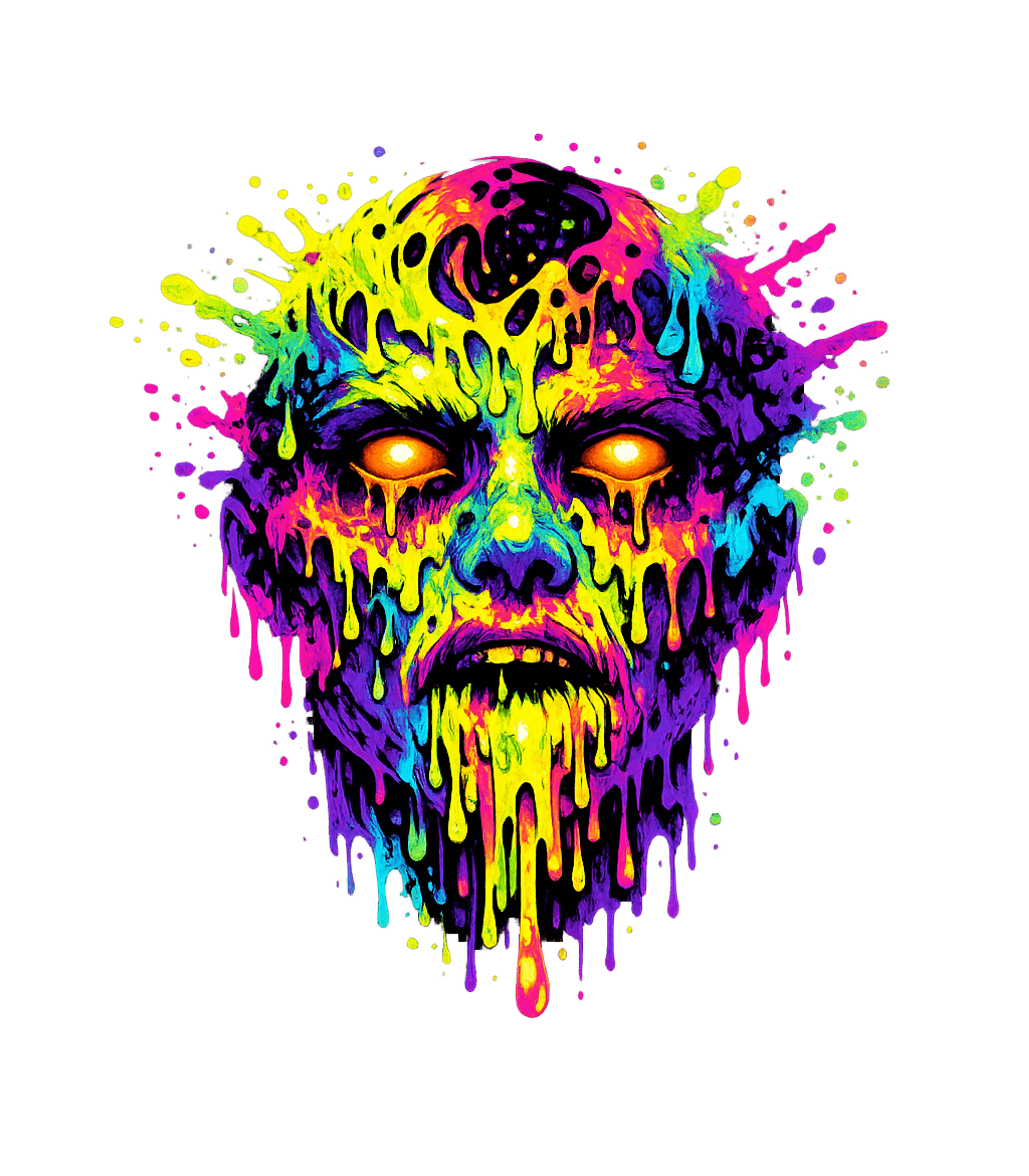 Vibrant Zombie Drip Art