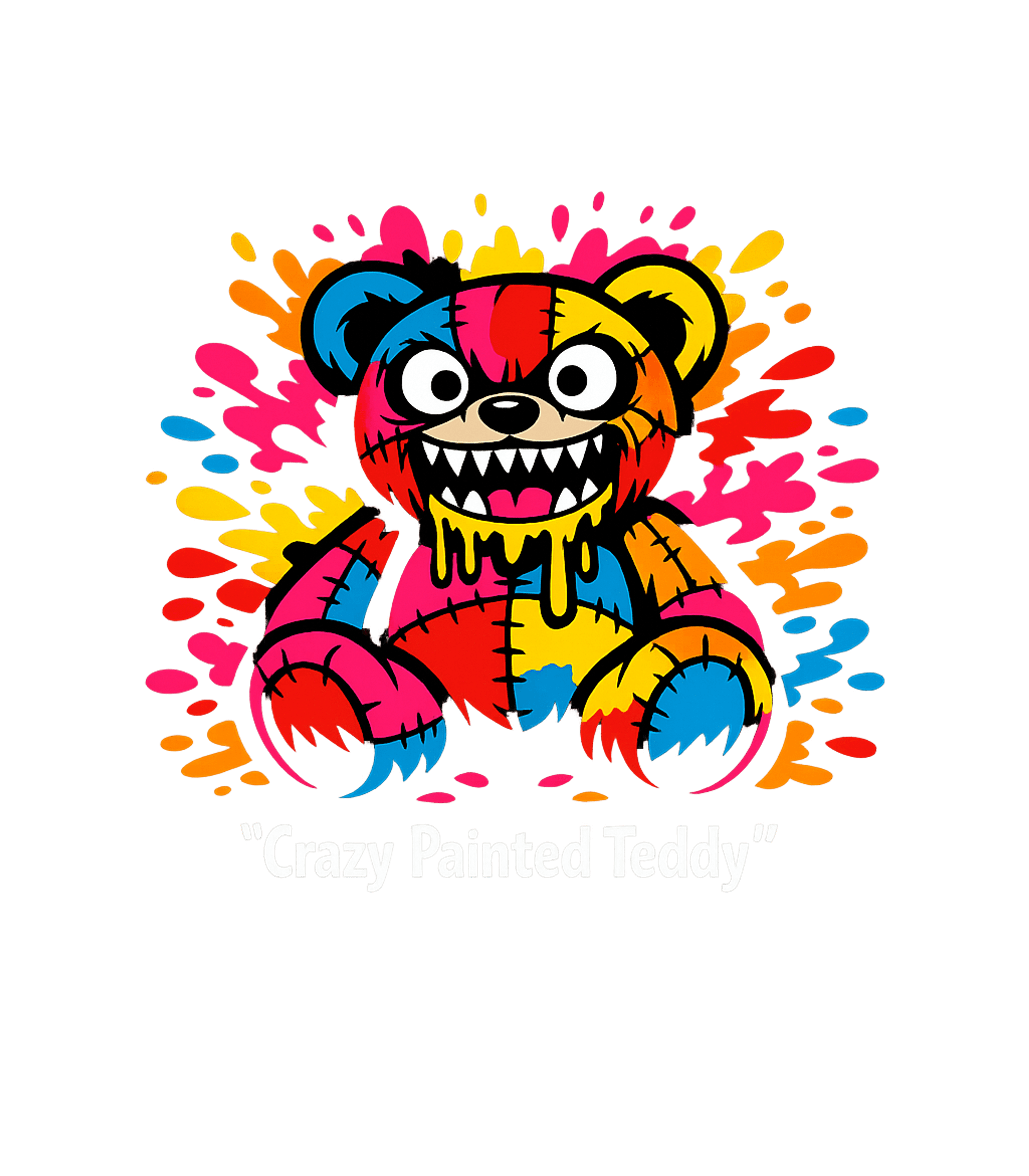 Crazy Painted Teddy Bear