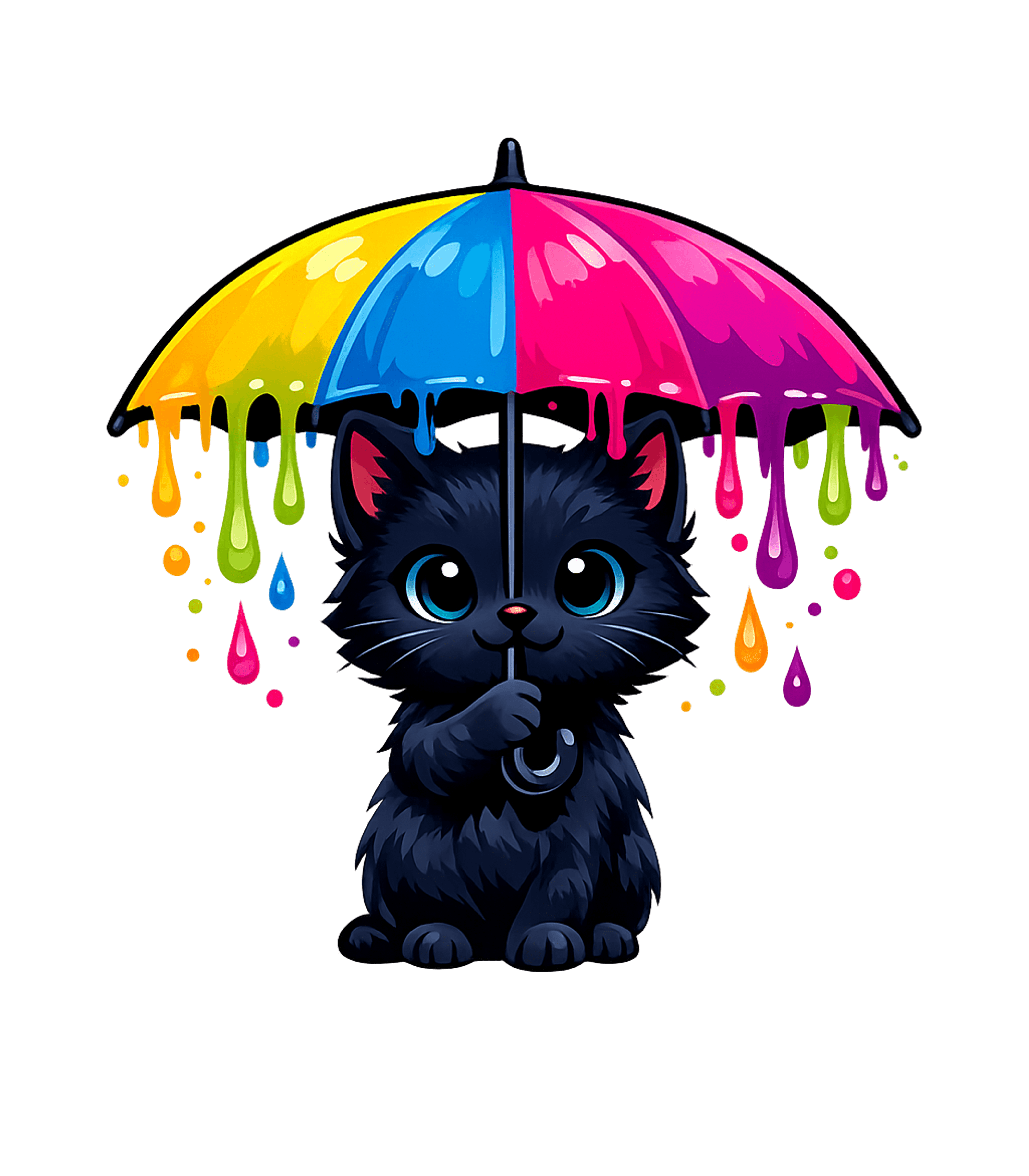 Rainbow Umbrella Cat