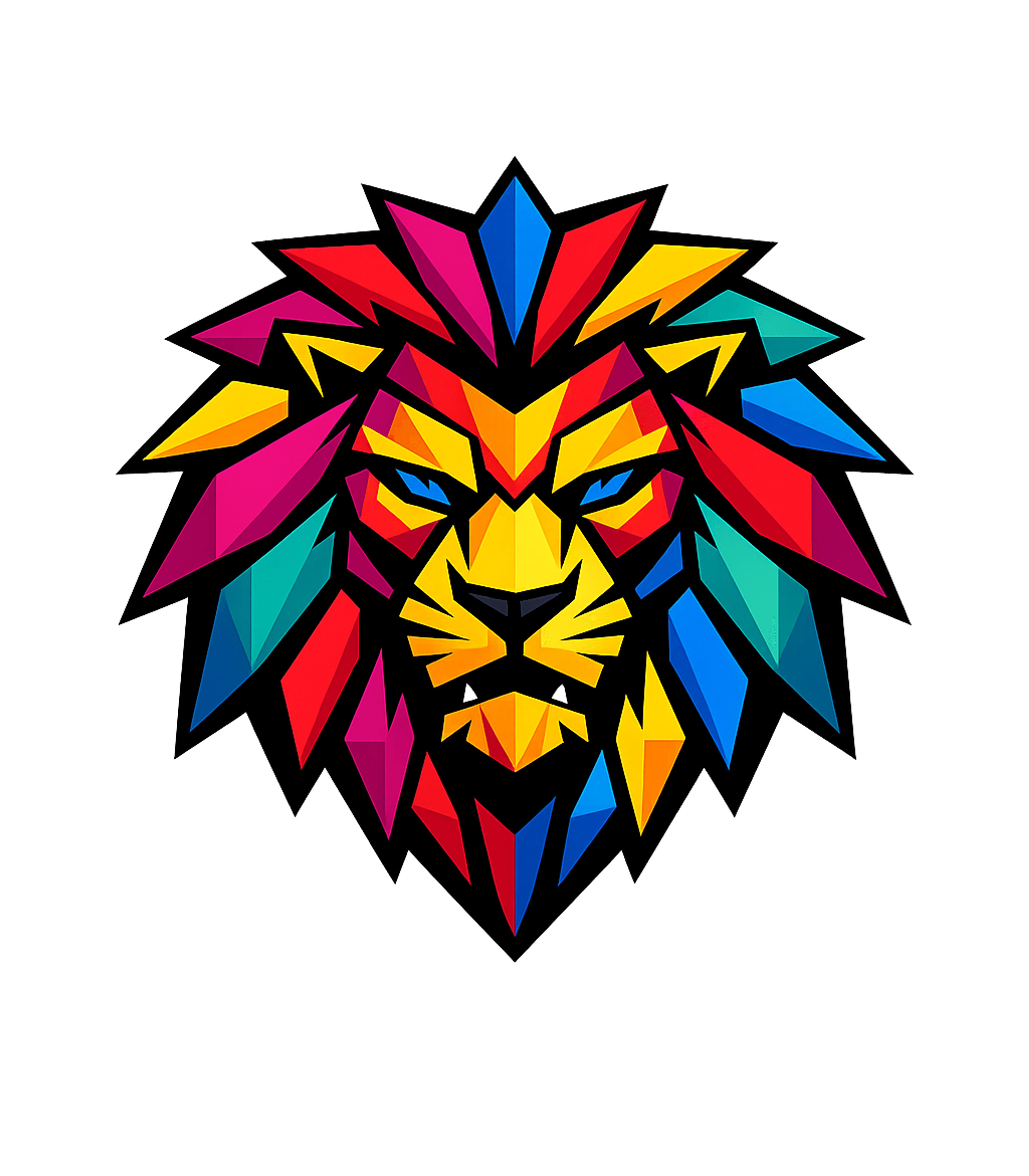 Vibrant Geometric Lion