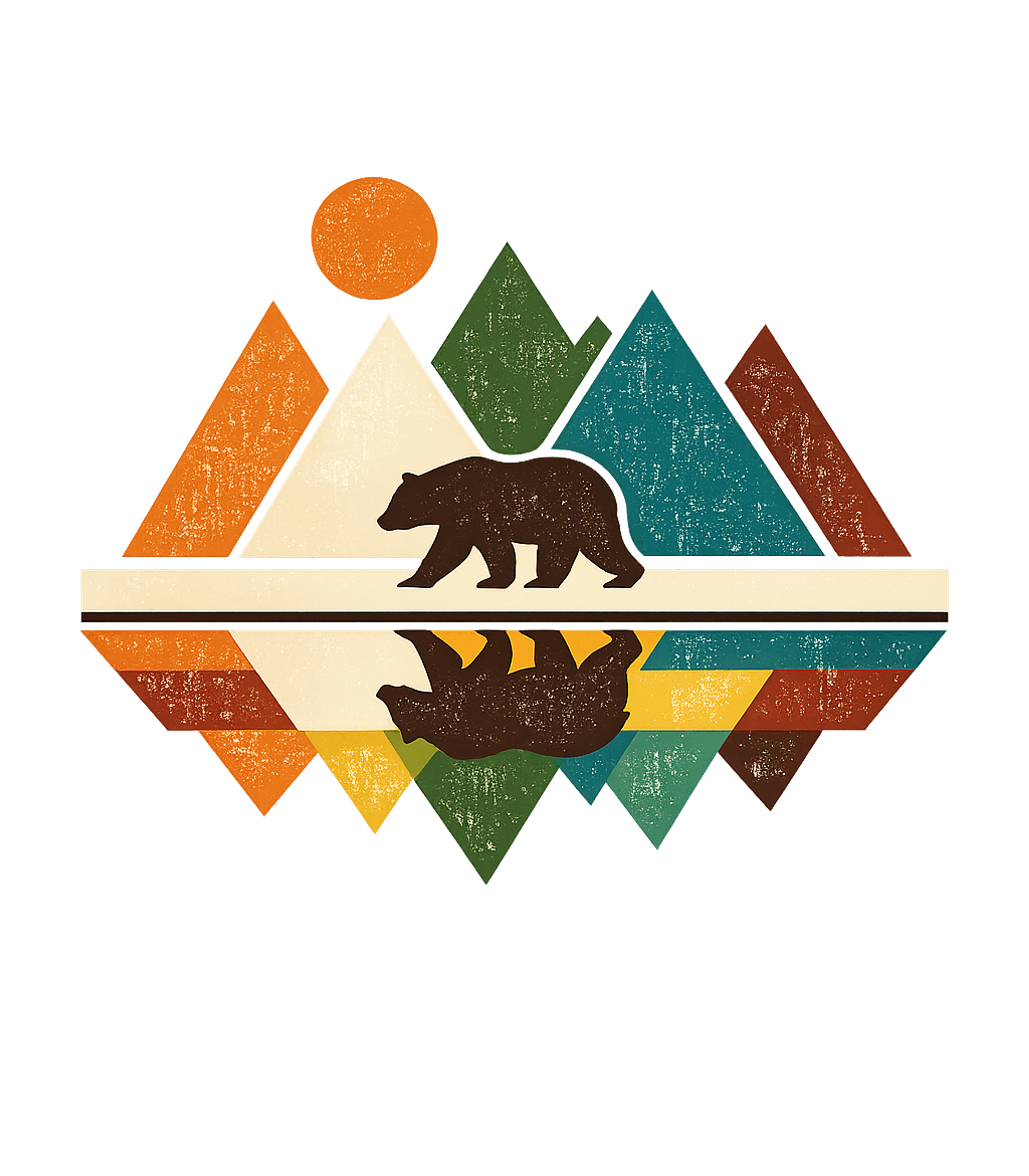 Retro Bear Reflection