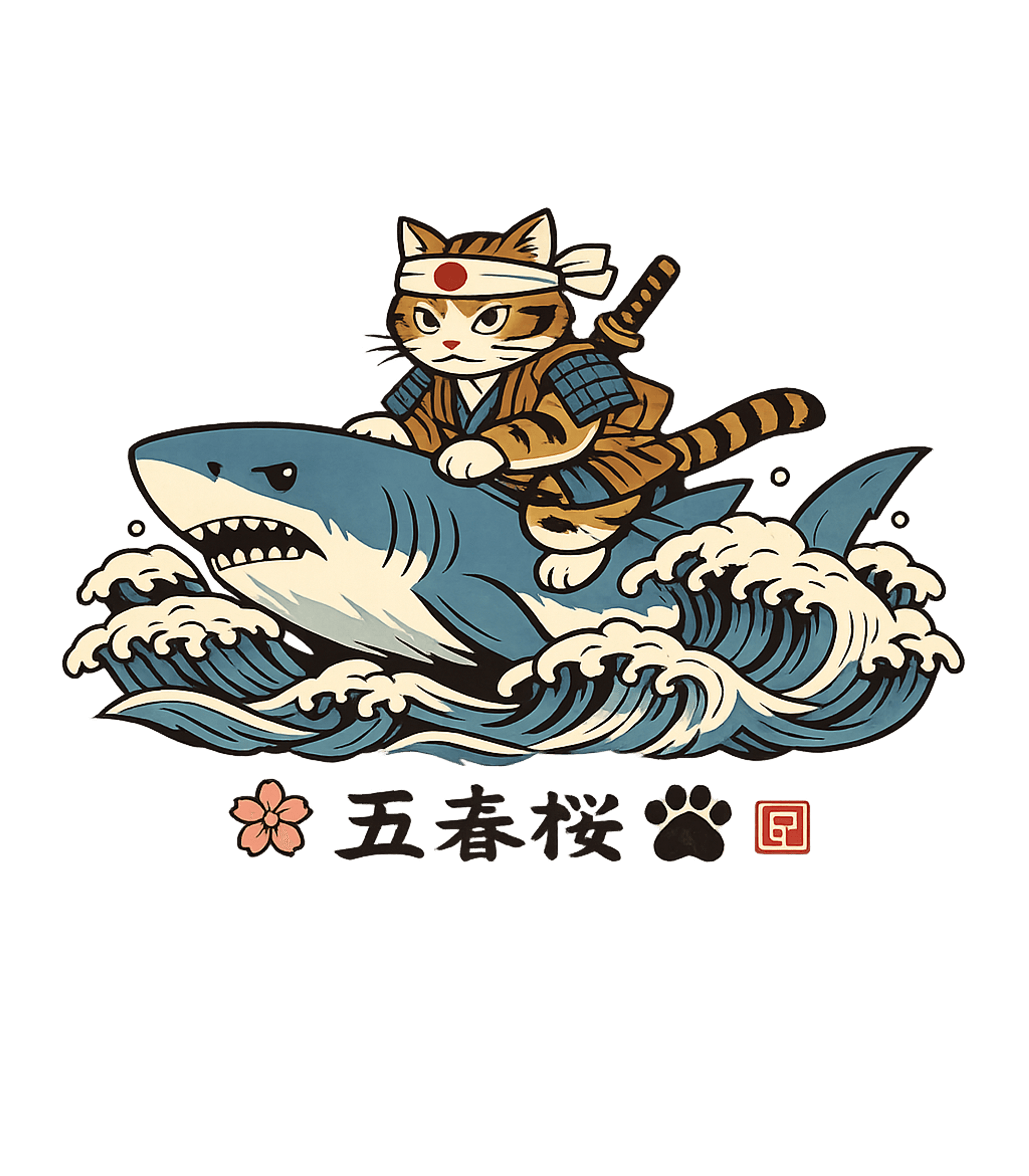 Samurai Cat Shark Rider