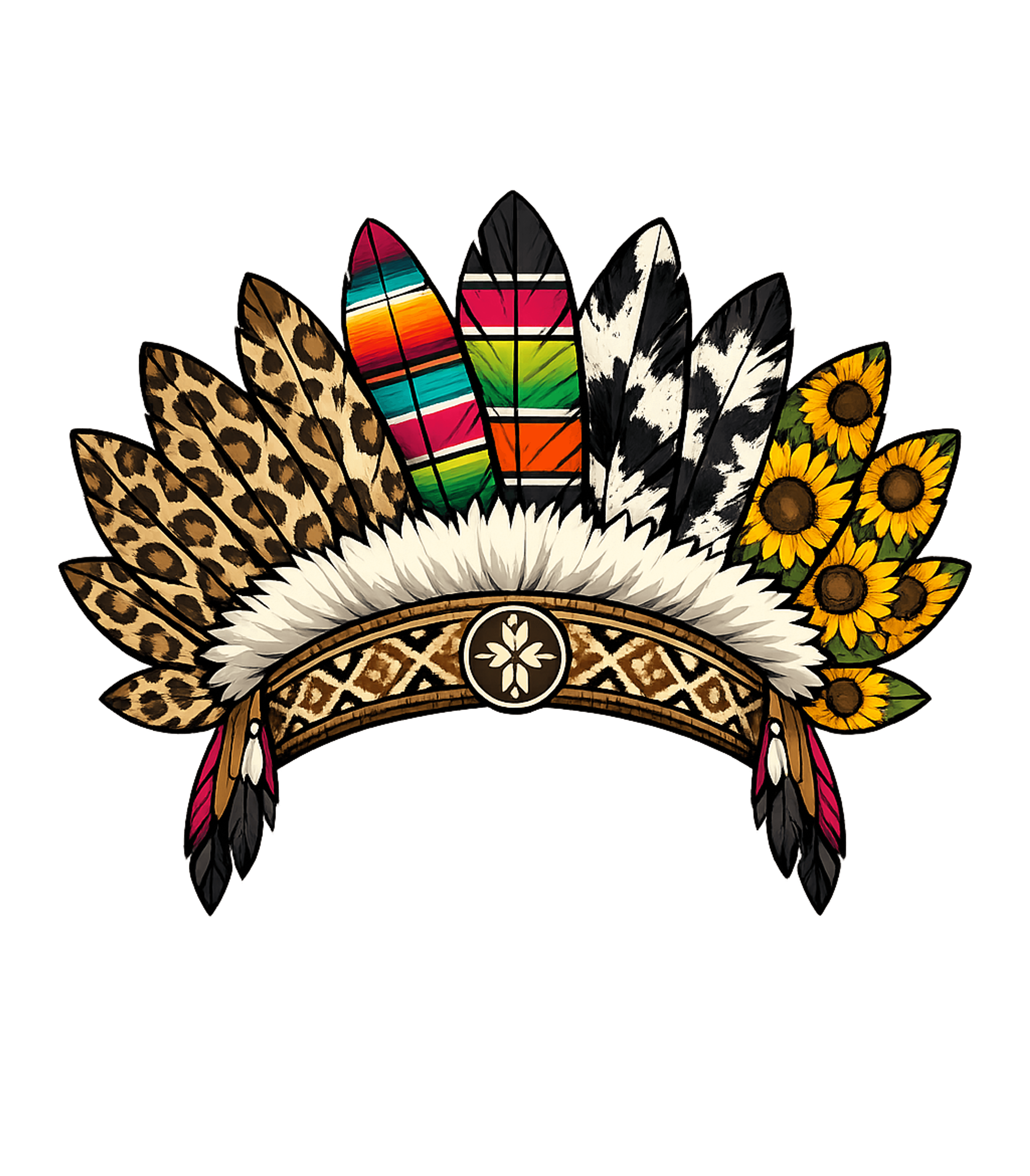 Feather Leopard Serape Graphic Tee